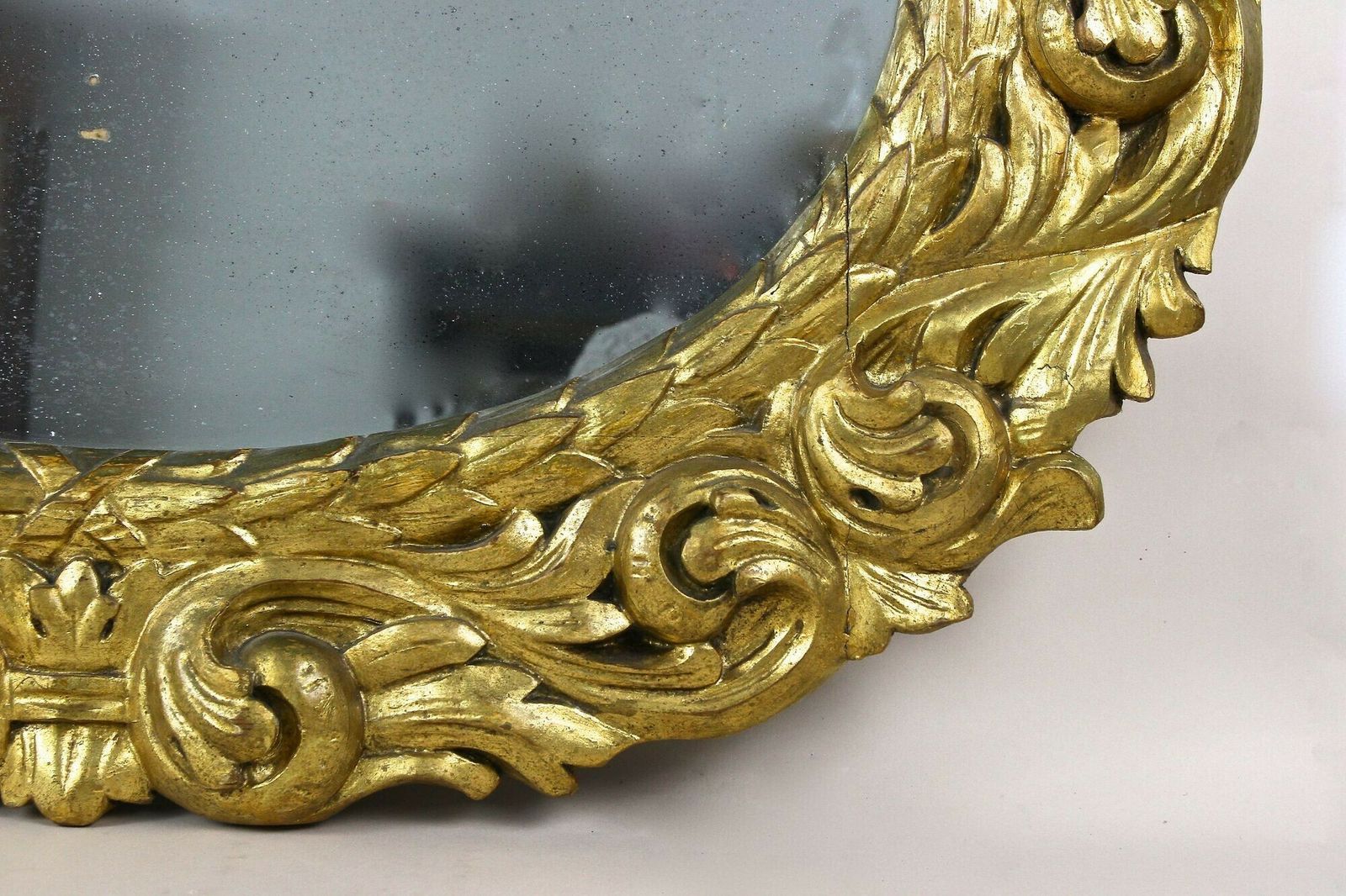 19th Century Oval Gilt Florentine Mirror, Original , At Ca. 1810 photo 3650.0