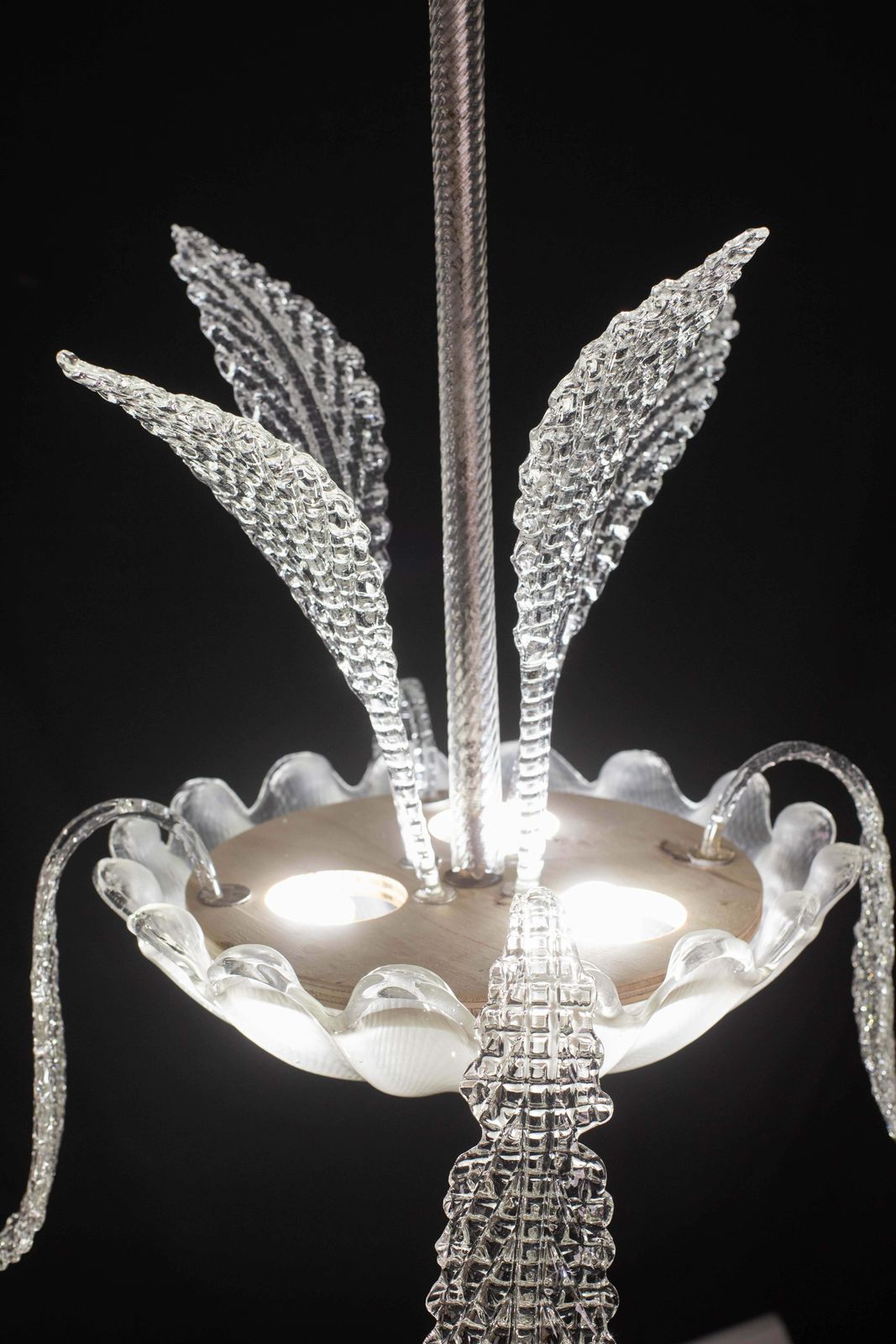 Elegant Art Decò Murano Glass Leaves, 1950s photo Lighting