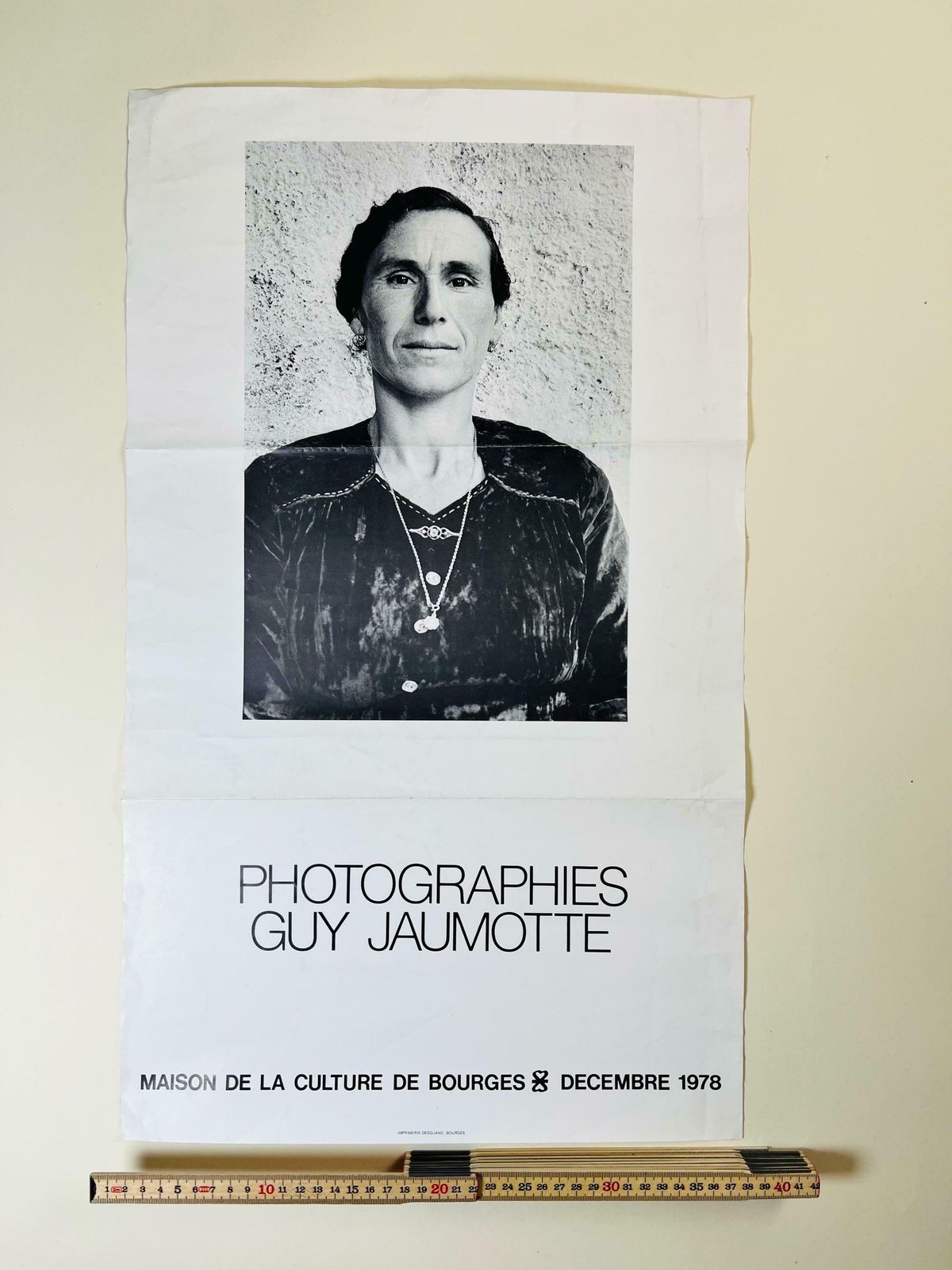 Original Photography Exhibition Poster 1978, Guy Jaumotte Poster Maison De La Culture De Bourges France, Folk Photography photo vintage