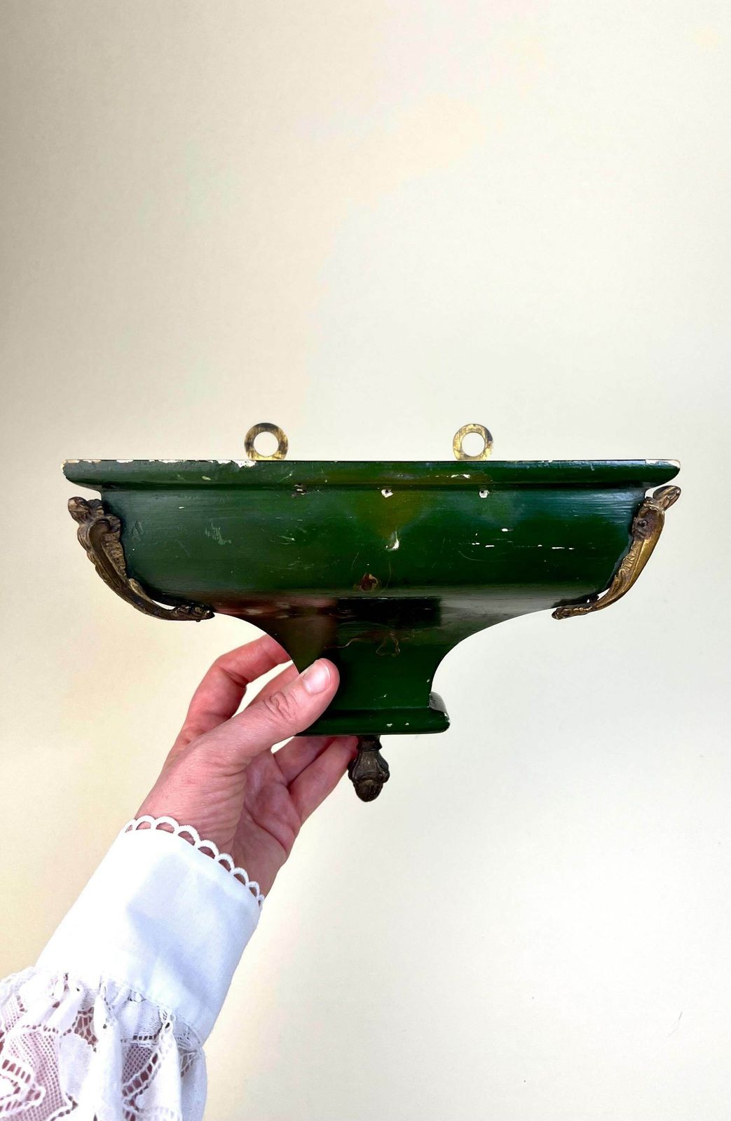Antique Shelf For Neuchâteloise Clock, Trinket Wall Shelf, Green Floating Shelf, Ornate Shelf, Gothic Victorian Decor, Gothic Home Decor photo Furniture