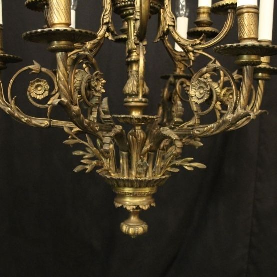French Gilded Bronze 12 Light Antique Chandelier photo buy