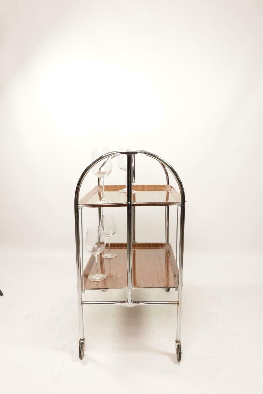 50s/60s Trolley Bar Chromed Rosewood Table Mid Century Design Serving Trolley photo buy