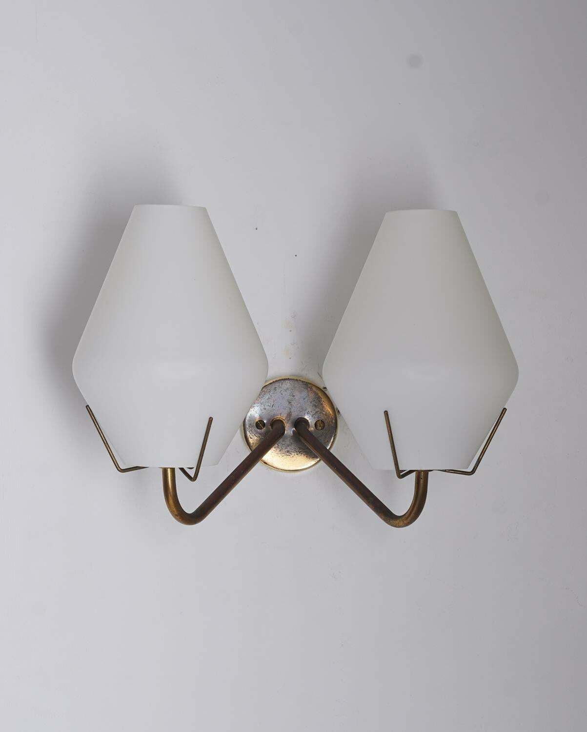 Swedish Midcentury Wall Lamps In Brass And Glass By Asea photo Lighting