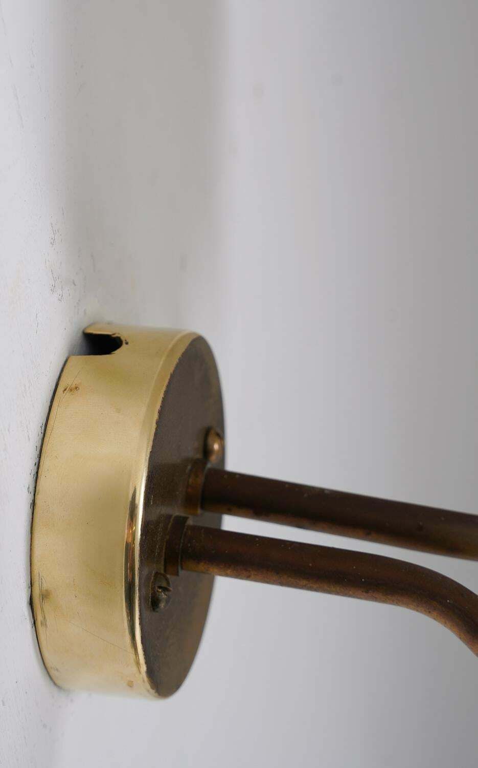 Swedish Midcentury Wall Lamps In Brass And Glass By Asea photo vintage