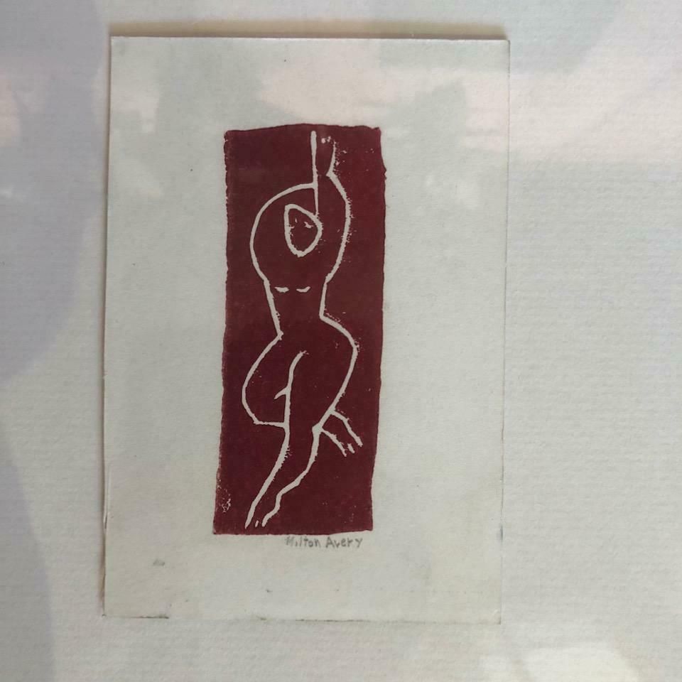 Mid Century Linocut Of Reclining Nude Signed In Pencil By Milton Avery photo for sale