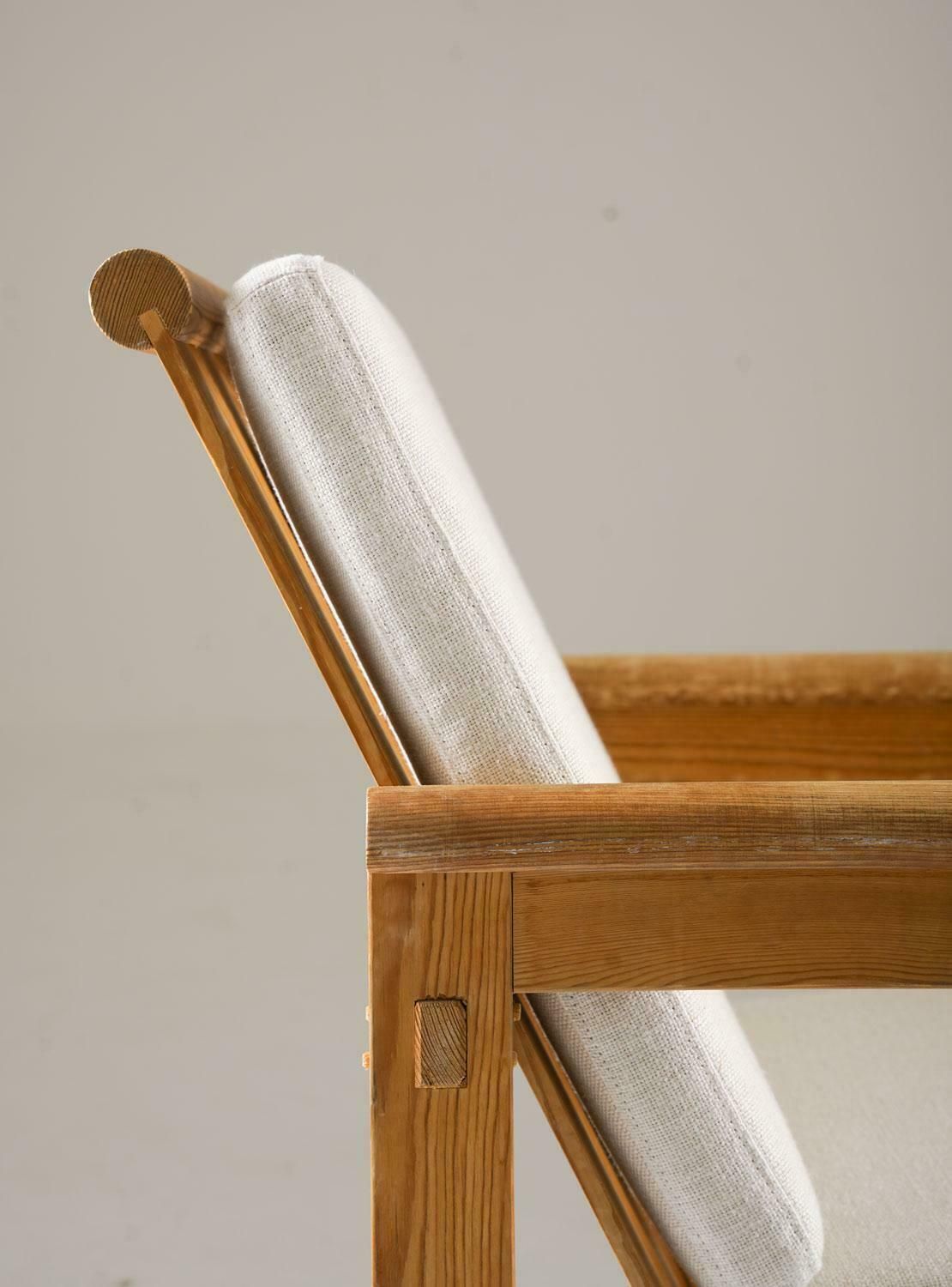 Scandinavian Lounge Chair In Pine, Model "Trybo" By Edvin Helseth, 1960s photo vintage