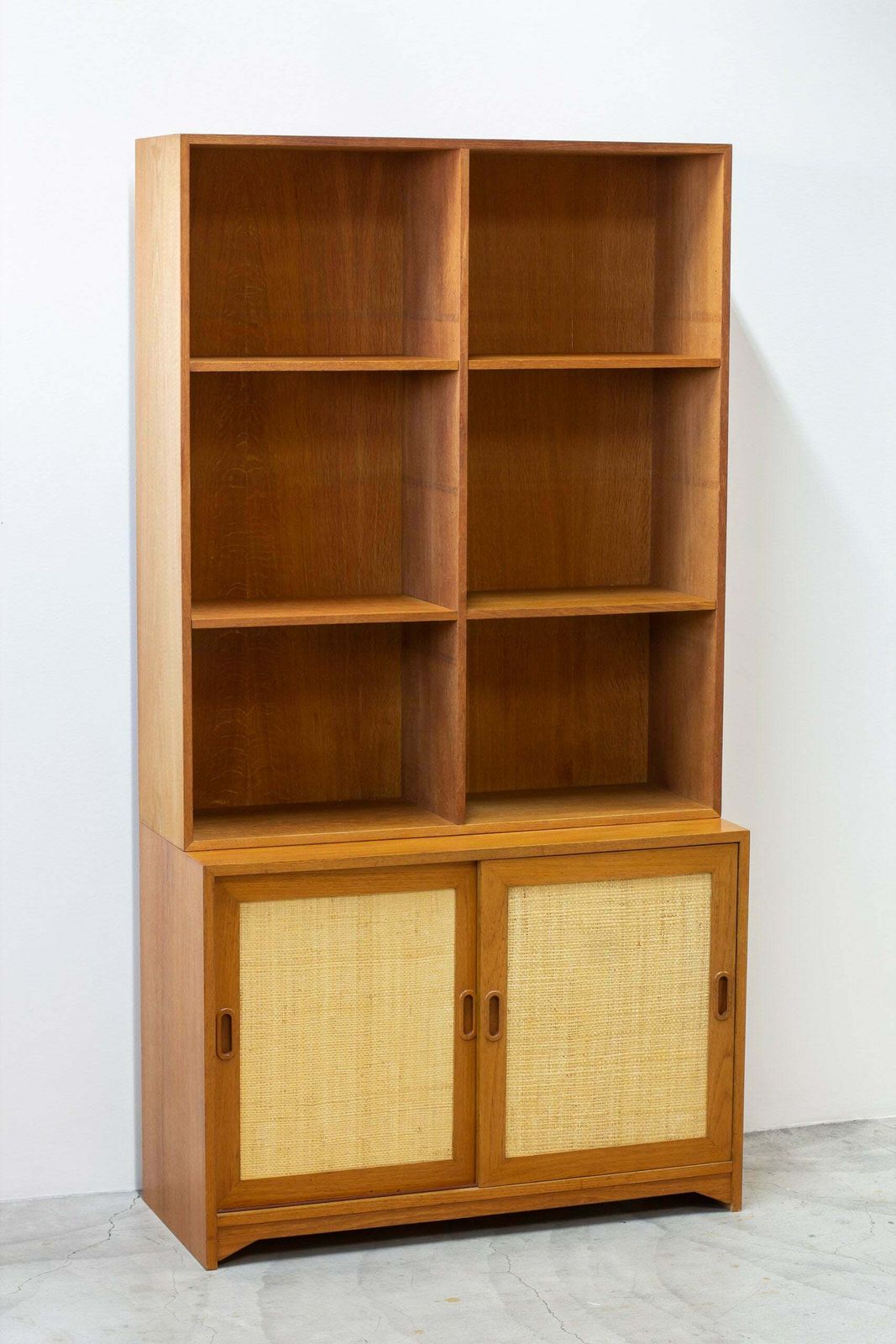 Bookshelf With Rattan By Alf Svensson photo for sale