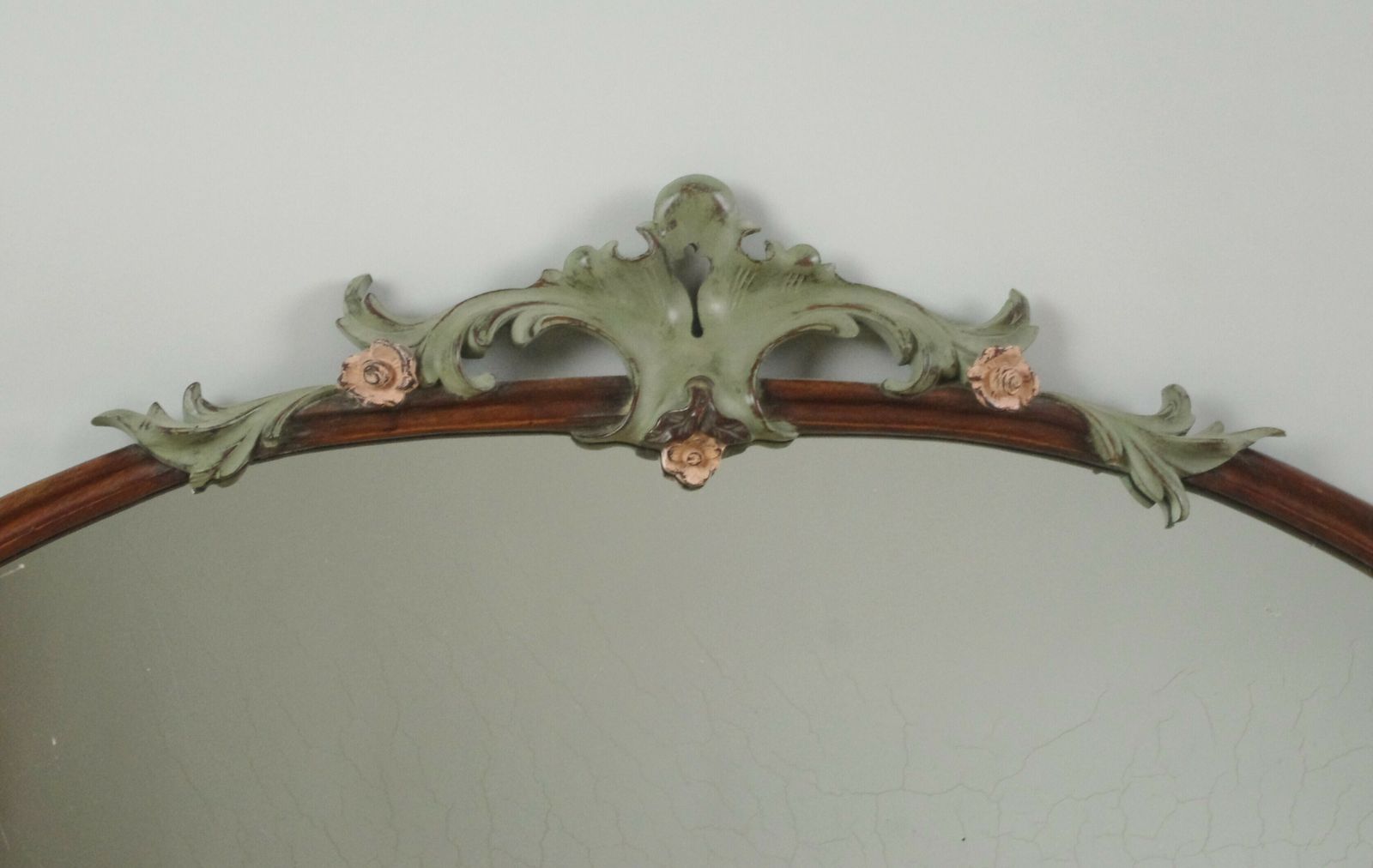 Victorian Mahogany Arch Top Overmantle Mirror With Painted Decoration photo furniture