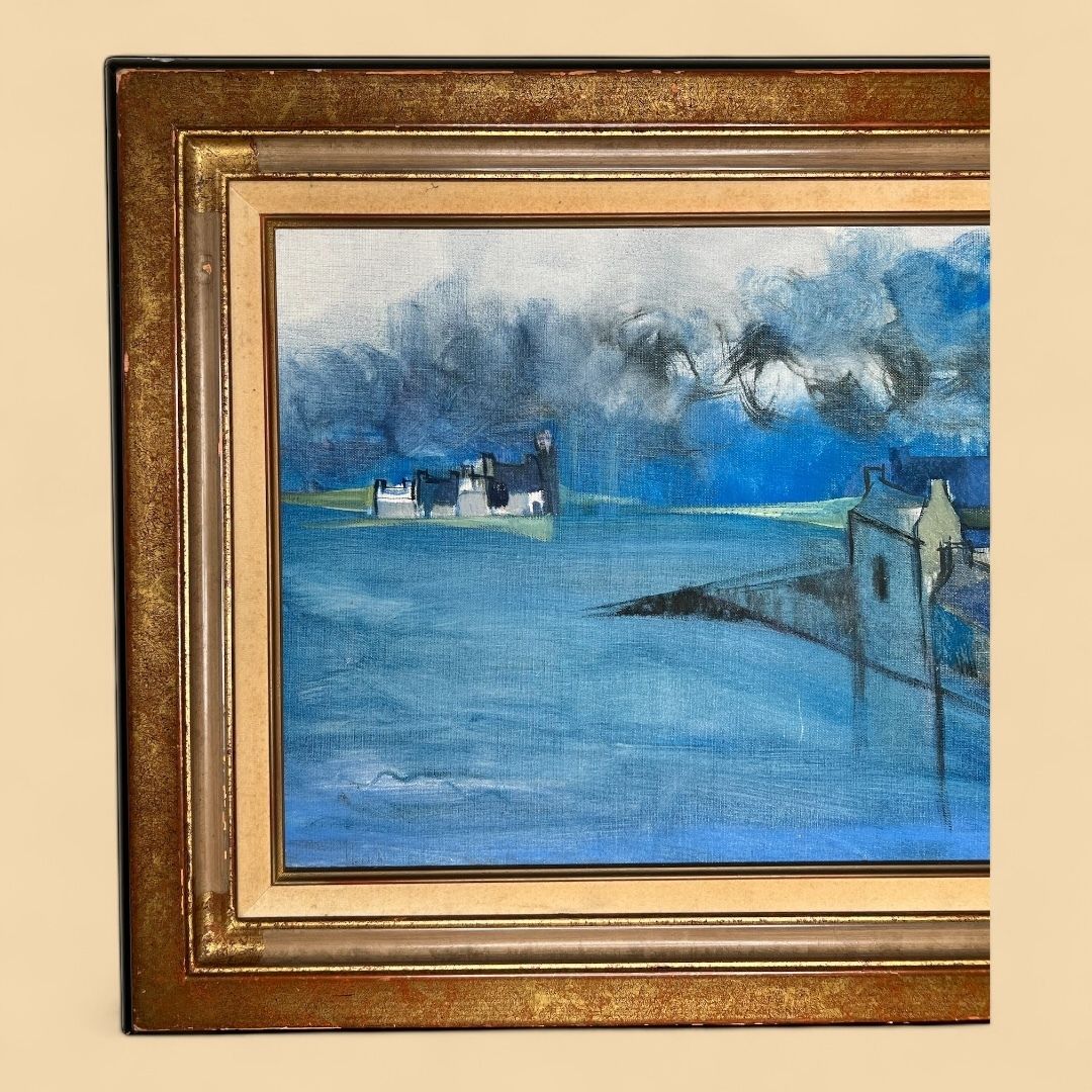 Island In Brittany, Oil On Canvas Landscape Painting photo furniture