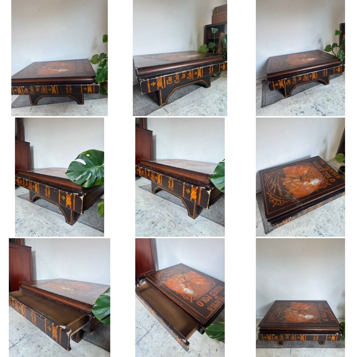235.0 Coffee Table With Drawer Quirky Unique Book Marco Polo The Travels Of photo