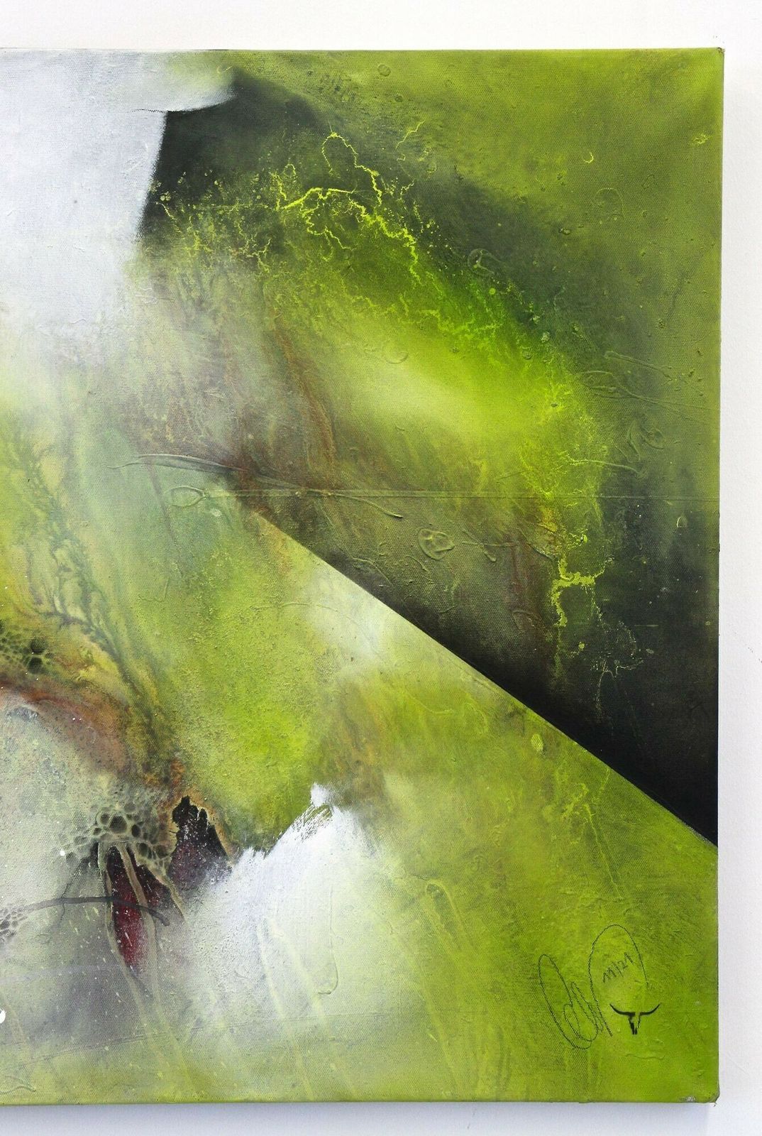 Abstract Painting "Crawfish Vs. Turtle", Acrylic On Canvas By Ms, Austria 2021 photo buy