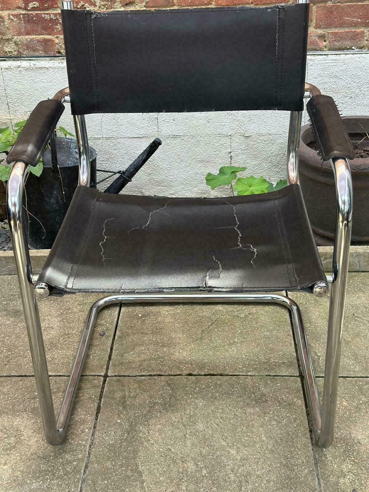 Set Of 2 Mid Century Model Mg5 Leather Chairs By Marcel Breuer, 1970’s photo buy