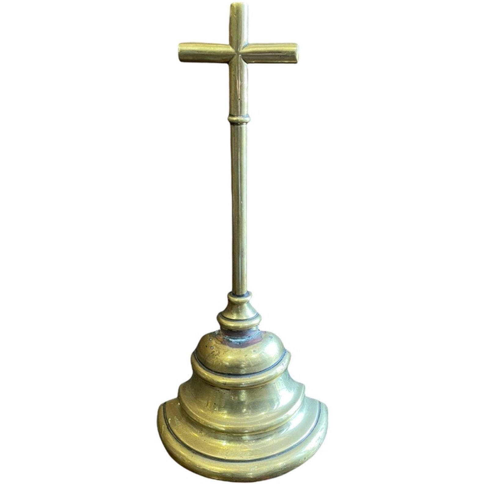 19th Century Door Brass Porter In The Form Of A Cross