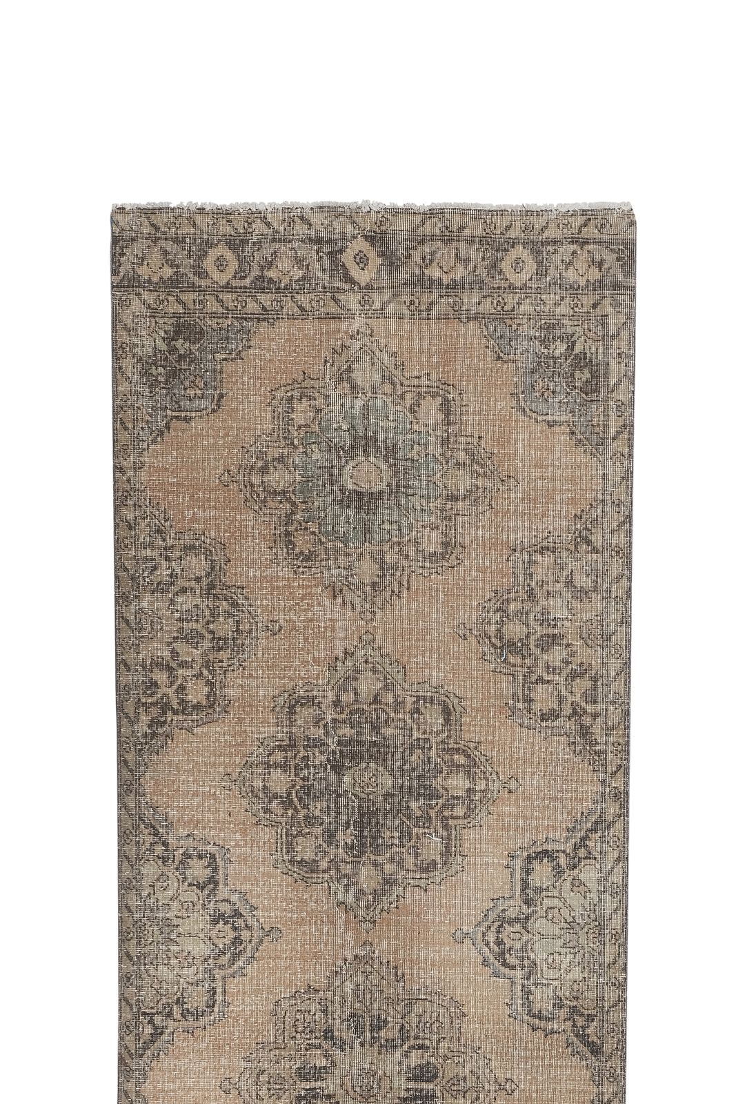 1960s Anatolian Turkish Hand Knotted Runner 3'7' X 12'5'' photo Textiles