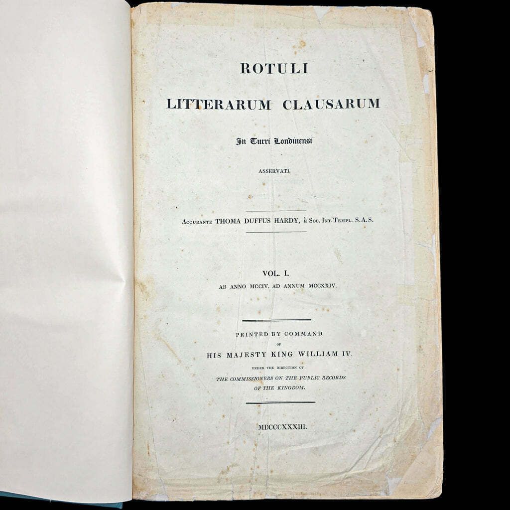 Large Antique Reference Book, The Close Rolls, Latin, Public Record, William IV photo Home Decor