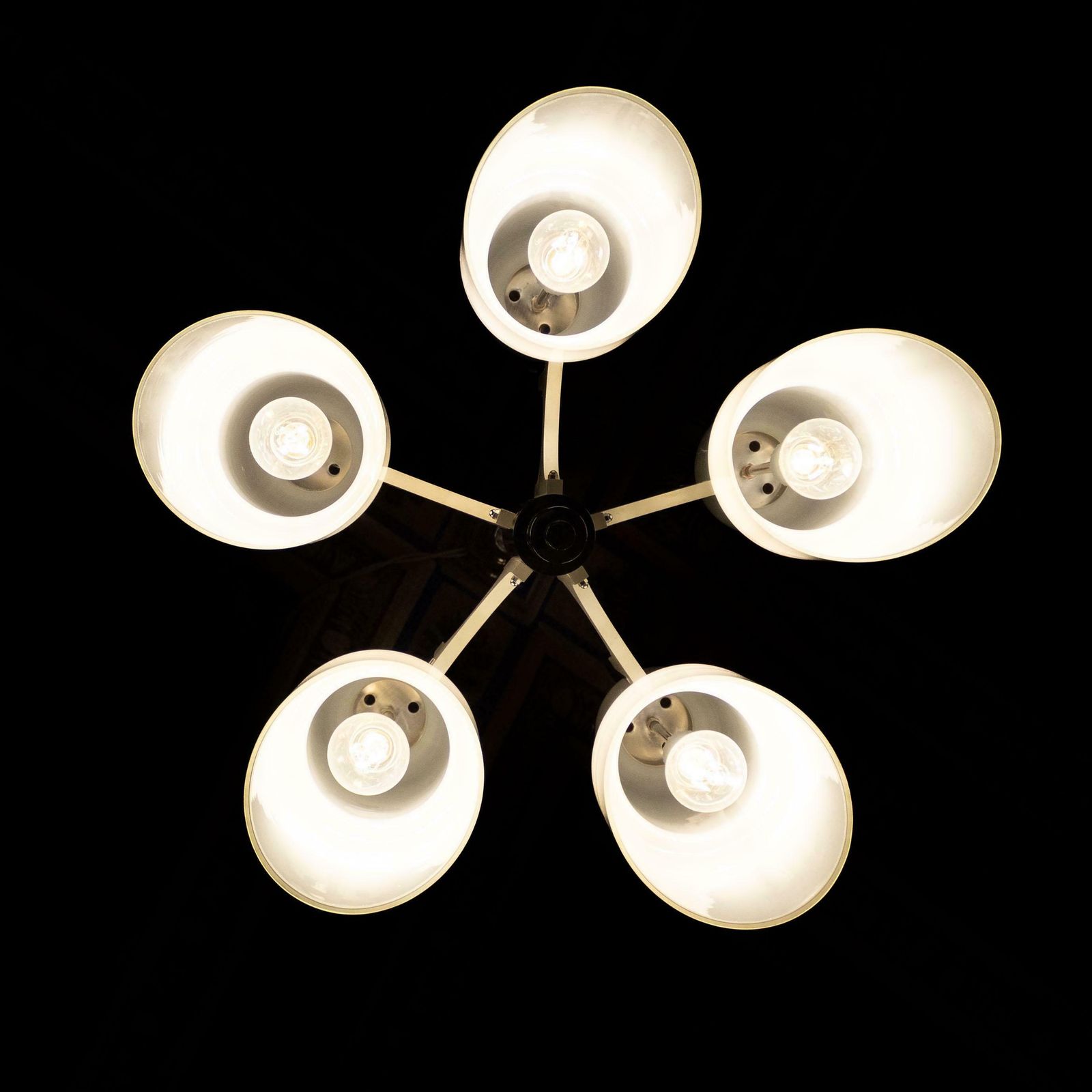 Italian Space Age Chandelier In Murano Glass And Steel, Vistosi 1960s photo vinterior