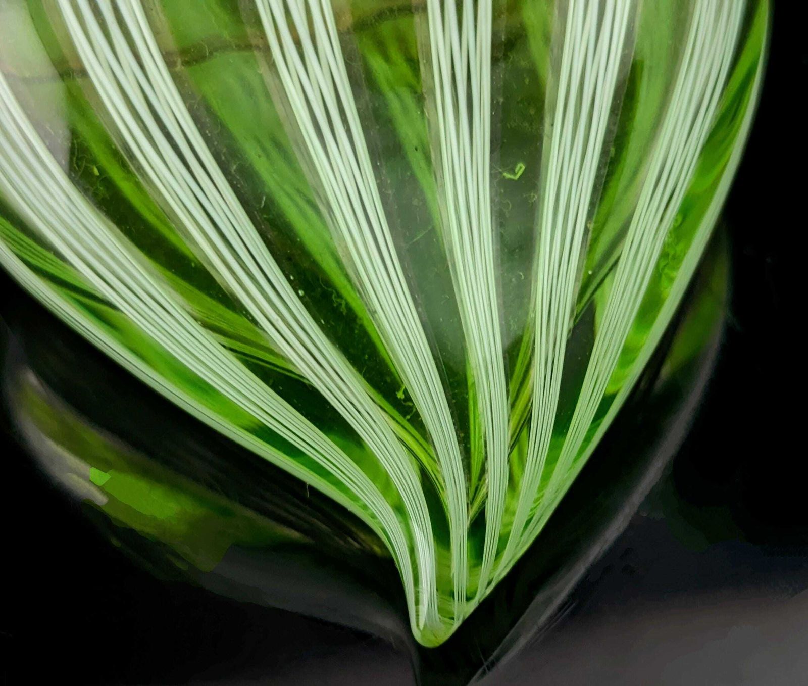 Antique Glass Witches Heart Box, Striped Glass photo Home Decor