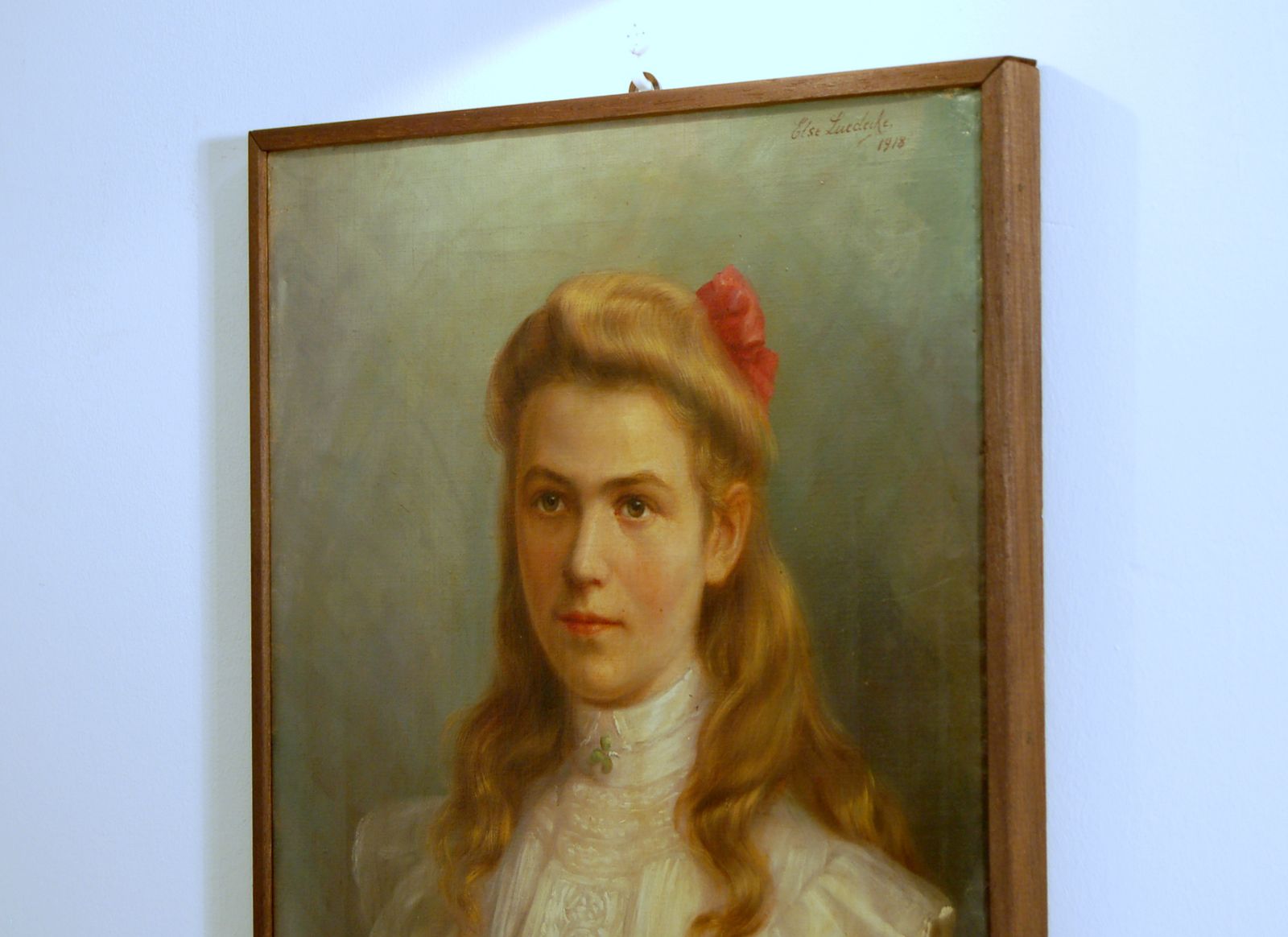 Else Luedecke / Oil On Canvas / Portrait Of Young Girl 20th Century photo 750.0