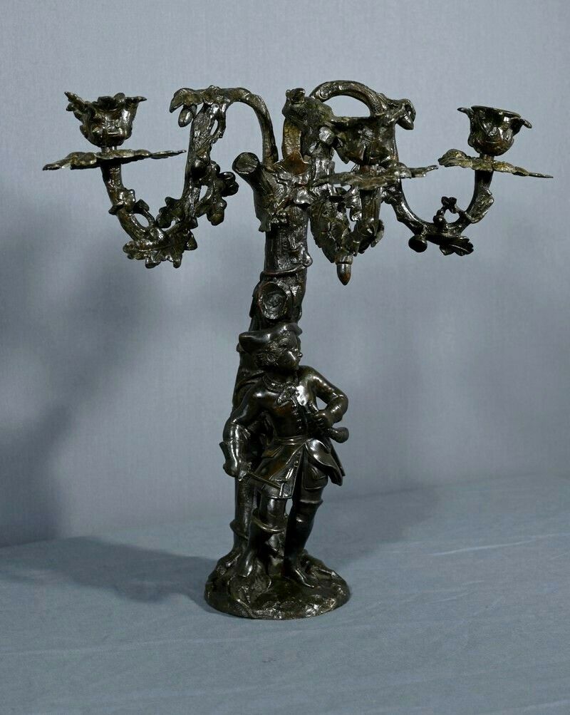 Candelabra In Patinated Bronze – Late 19th Century photo furniture