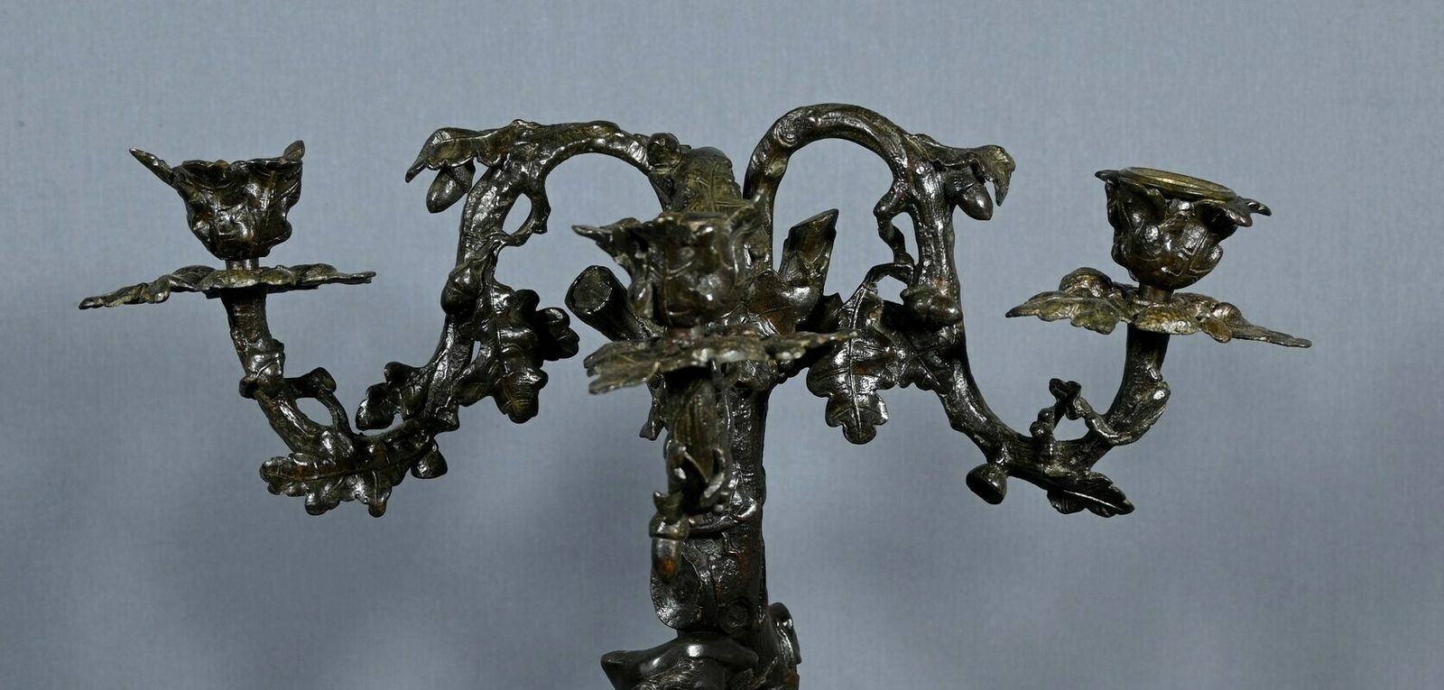 Candelabra In Patinated Bronze – Late 19th Century photo Home Decor