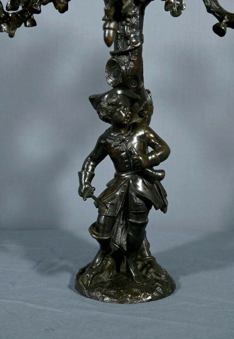 photo for sale Candelabra In Patinated Bronze – Late 19th Century