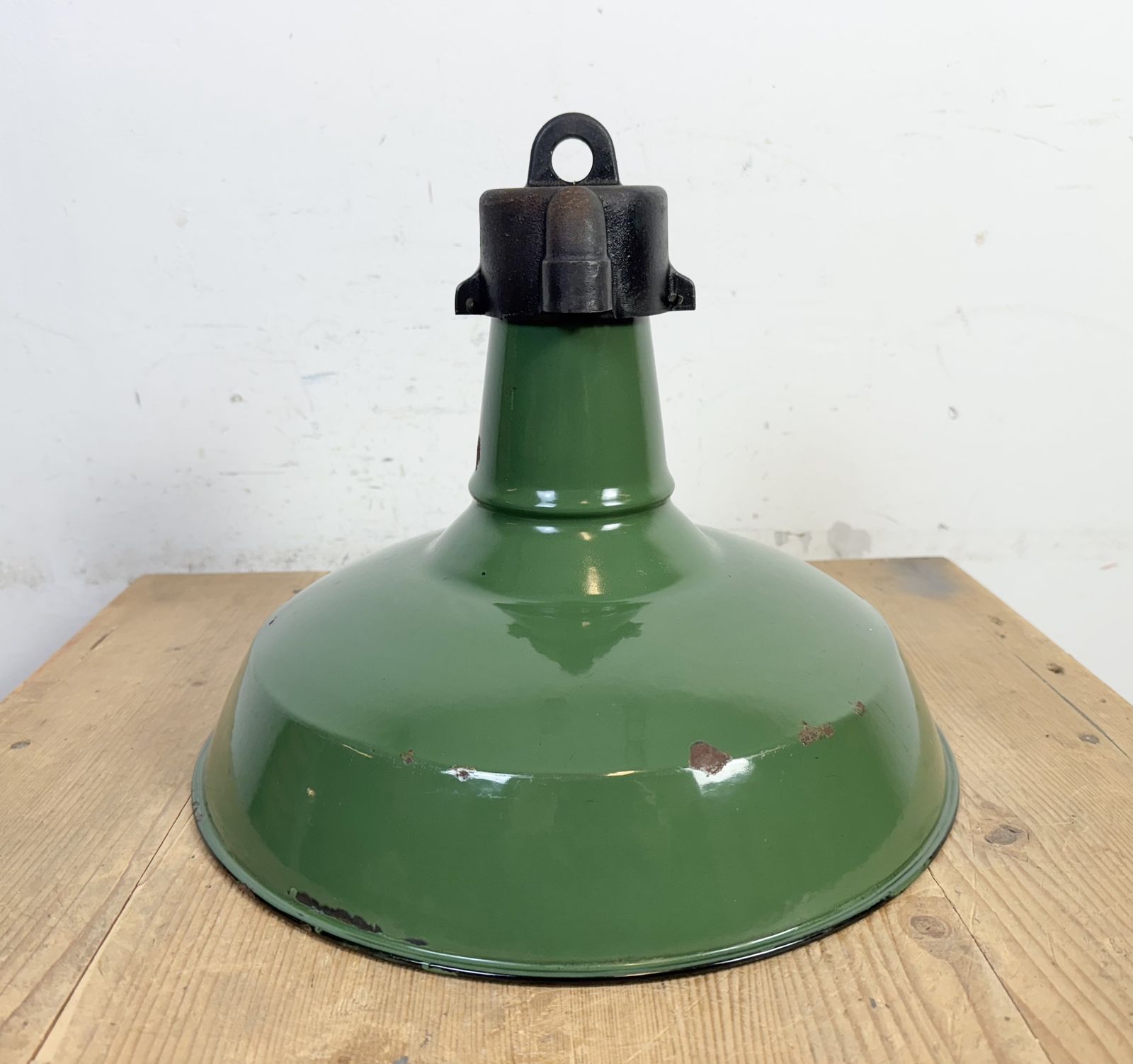 Lighting Industrial Green Enamel Factory Pendant Lamp, 1960s photo