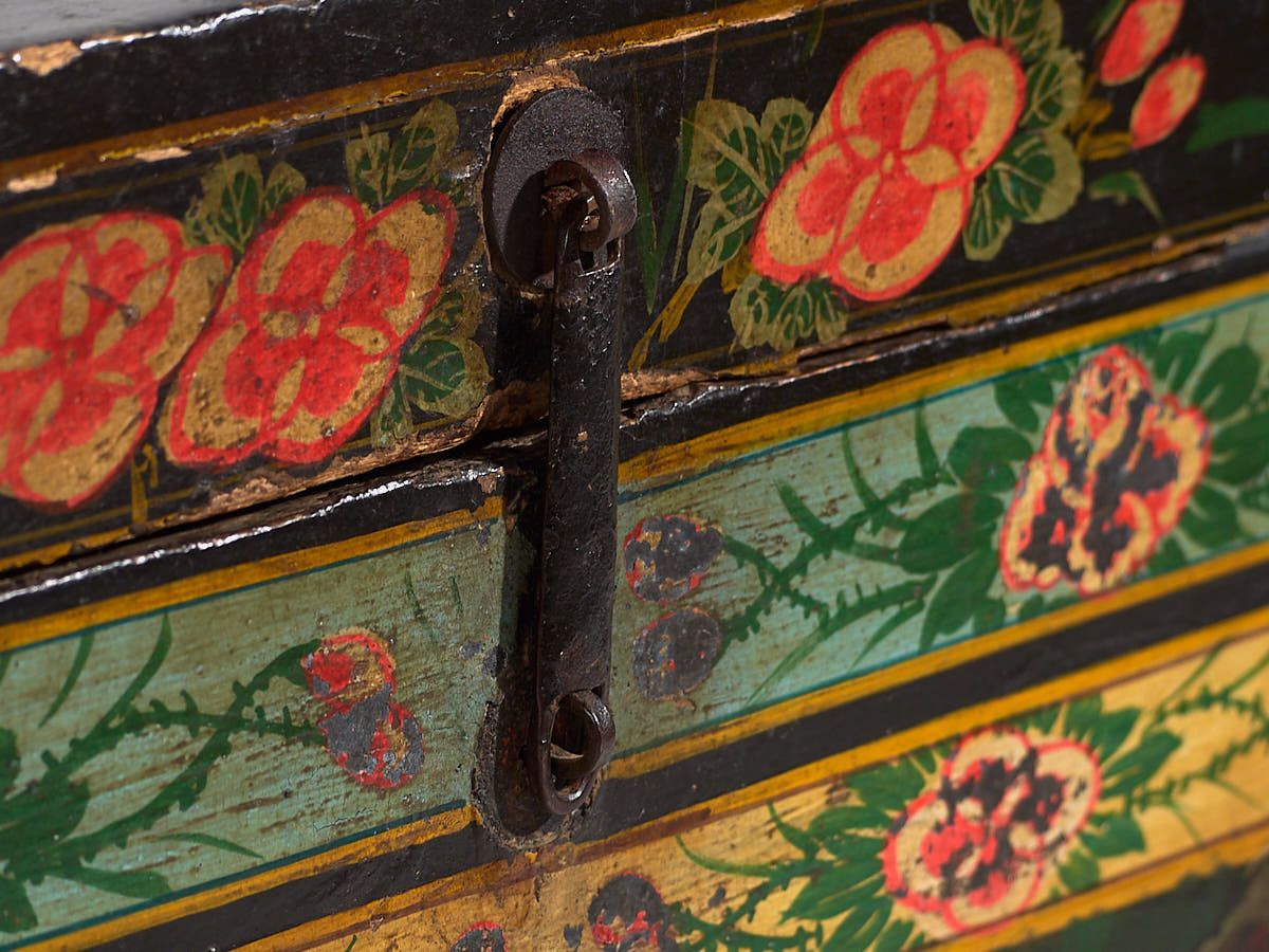 Antique Oriental Box With Painting Of Warrior Yang Mulan (C.1900) #9 photo Home Decor