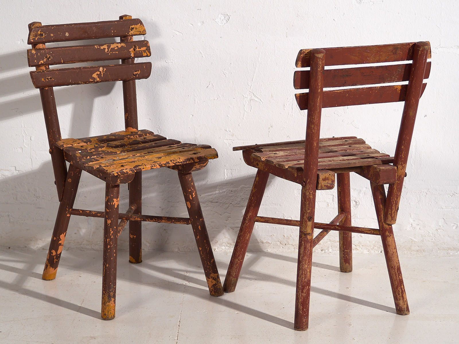 339.0 Antique School Chairs (C.1920). Set Of 4 Pieces #1 photo