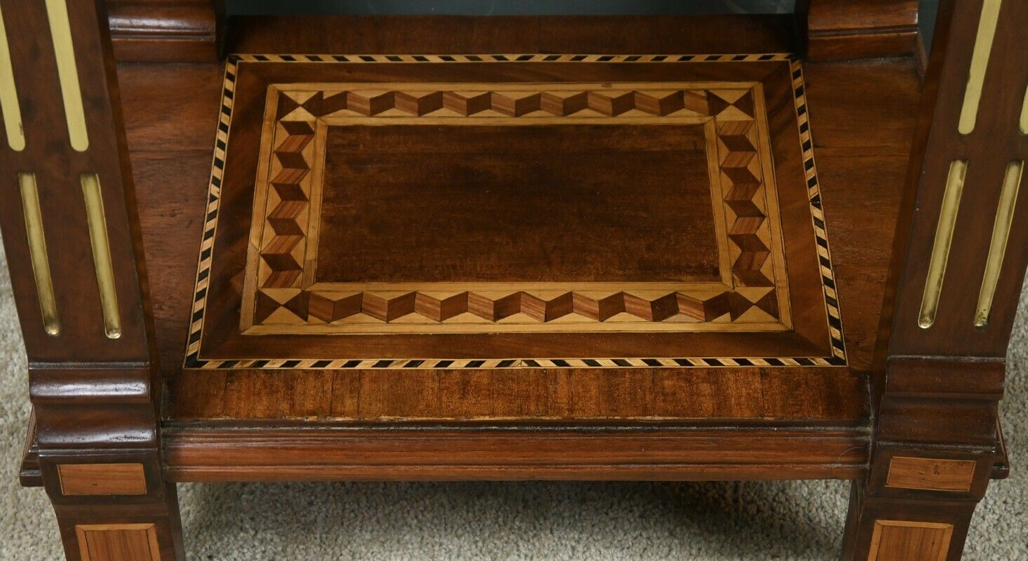 photo vinterior Rare Small Marquetry Display Cabinet, Louis XVI Style – Mid 19th Century