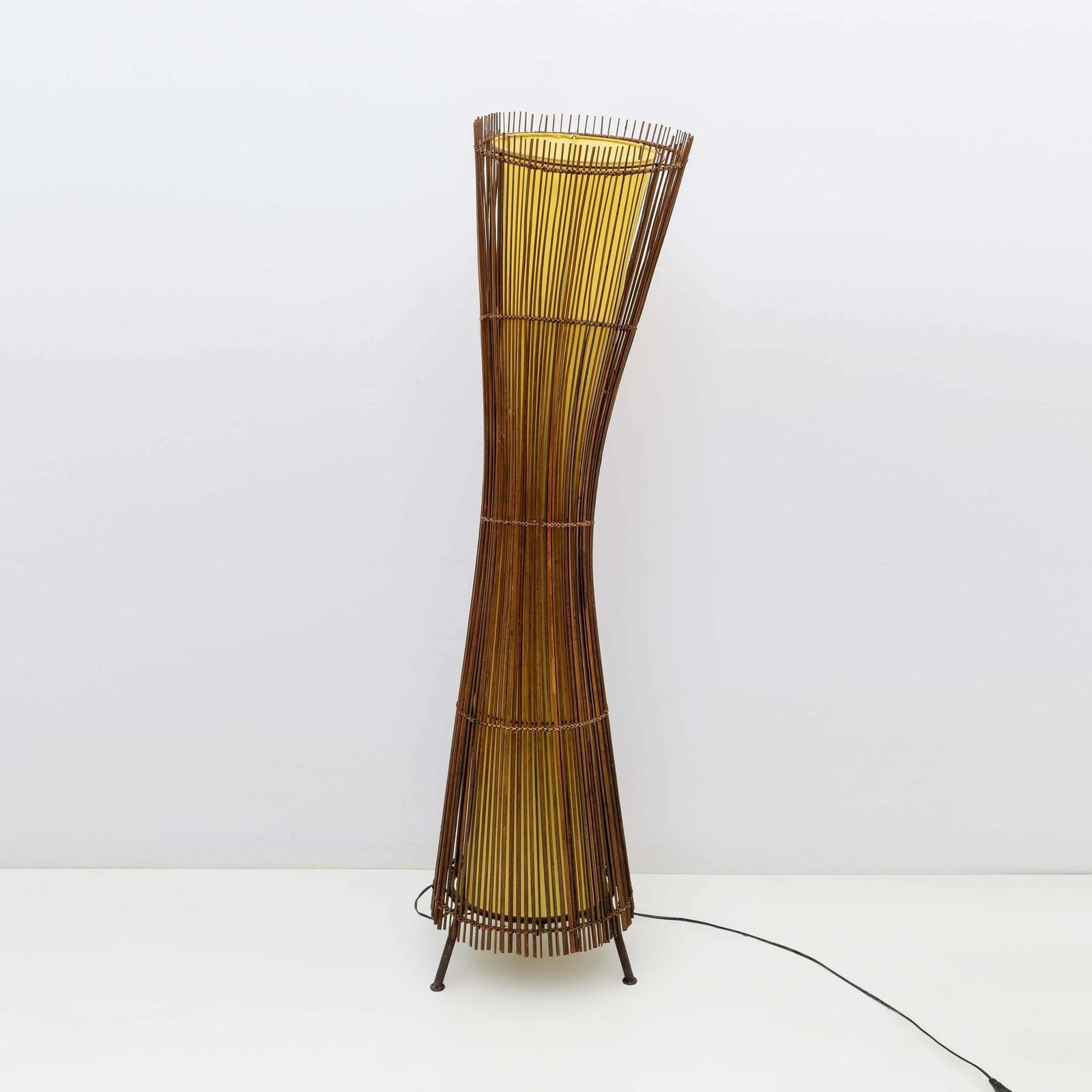Organic Shaped Bamboo Floor Lamp "Kobe", France, 1980s photo furniture