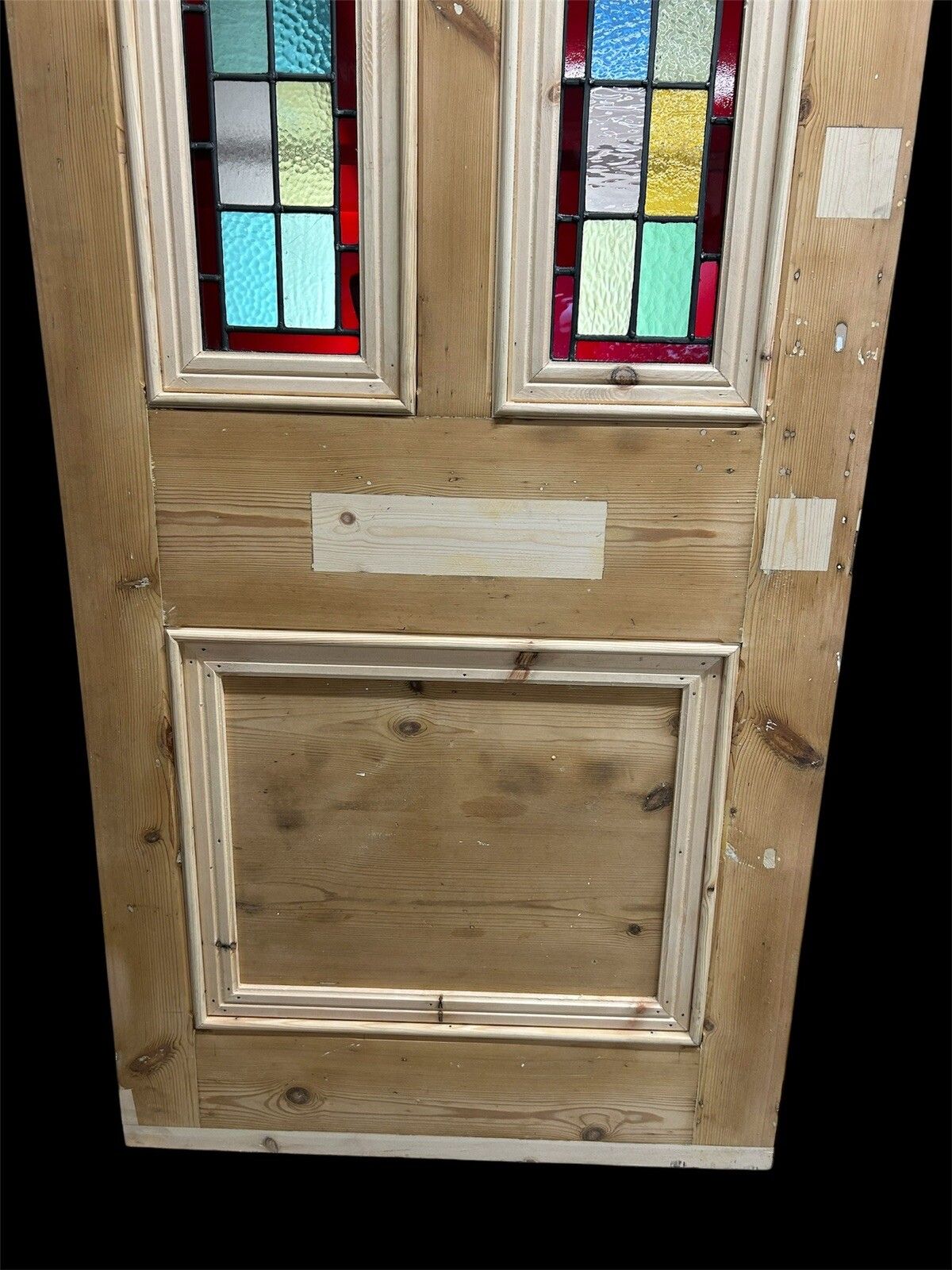 2065.0 Victorian Stained Glass Front Door Old Antique Period Reclaimed Leaded Wood photo