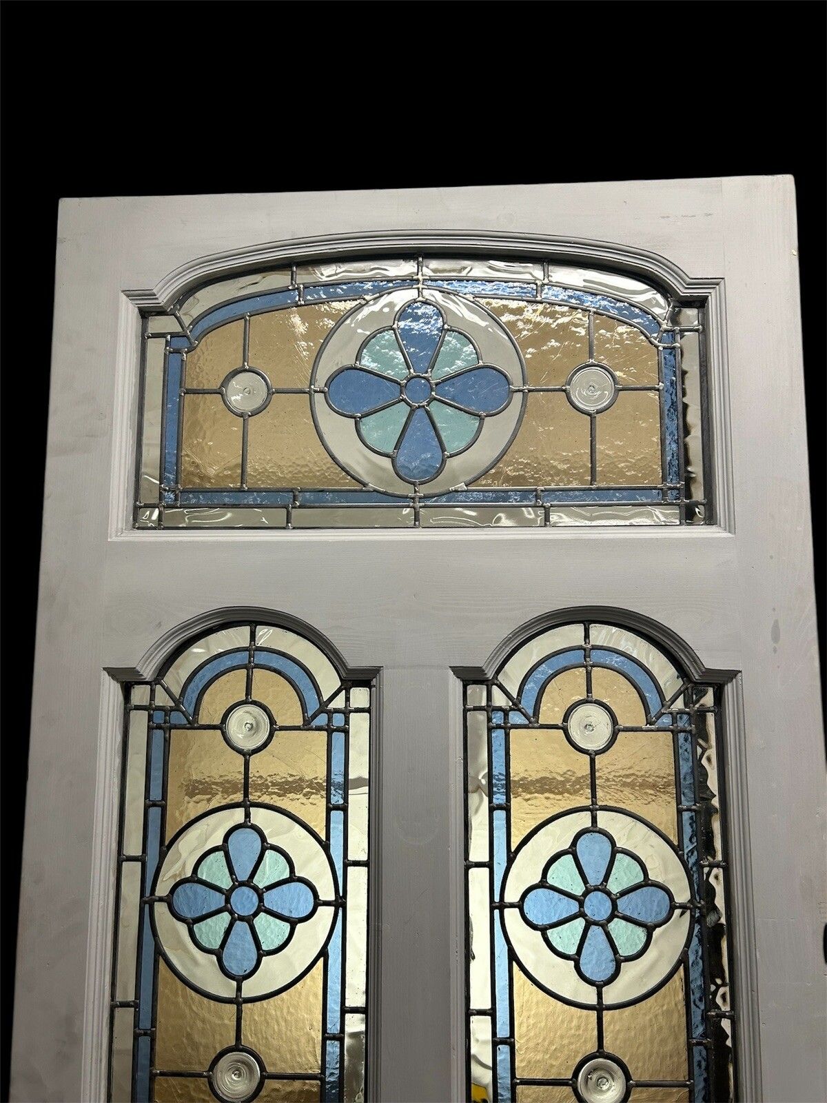 Edwardian Stained Glass Front Door Old Antique Period Reclaimed Leaded Wood Refu photo furniture