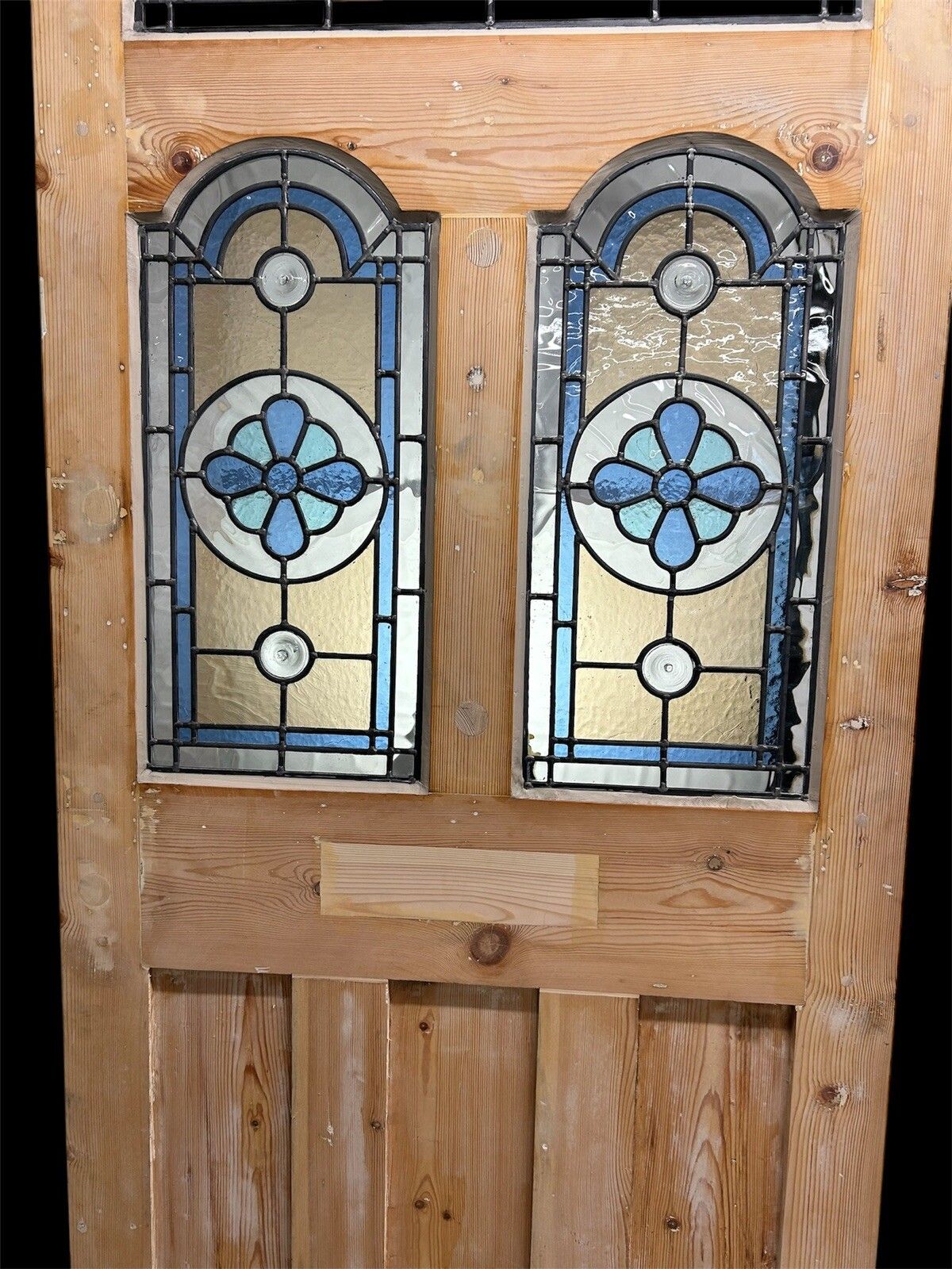photo furniture Edwardian Stained Glass Front Door Old Antique Period Reclaimed Leaded Wood Refu