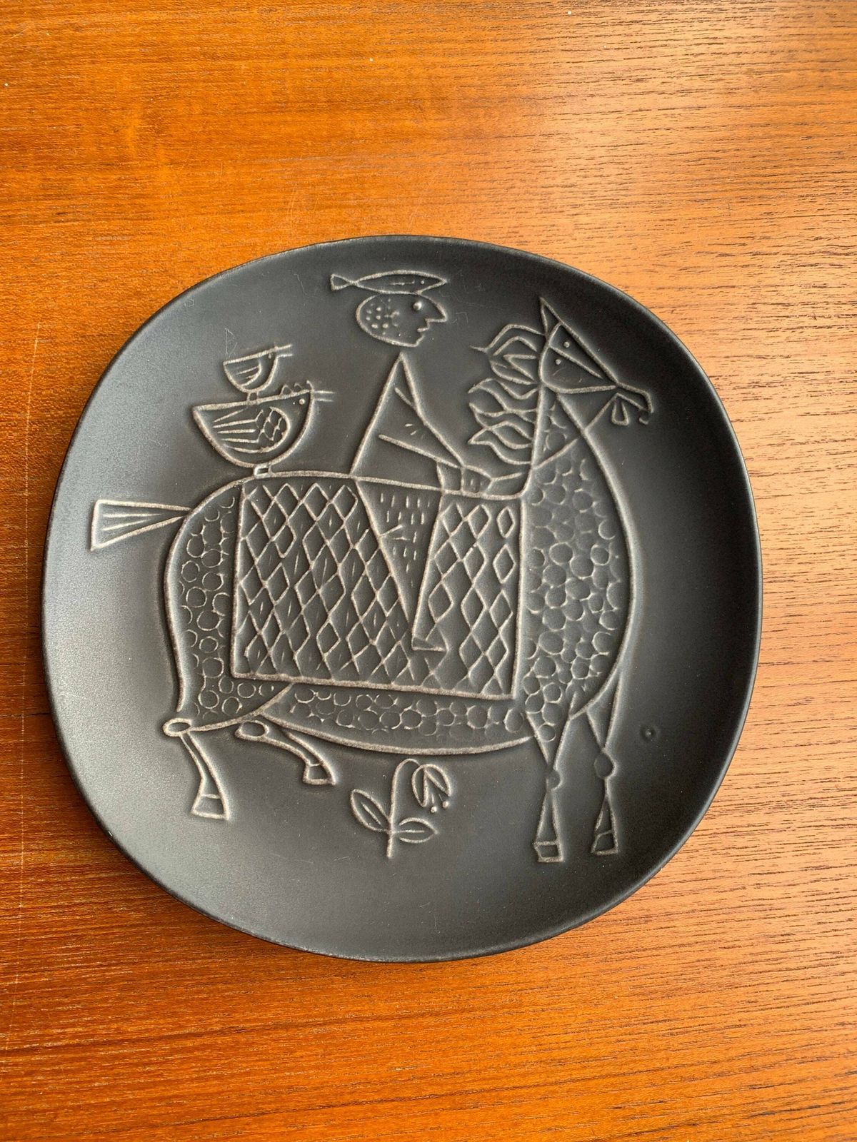 1960s | Stig Lindberg | Gustavsberg | Piazza Series | Flintporslin | Woman On Horse