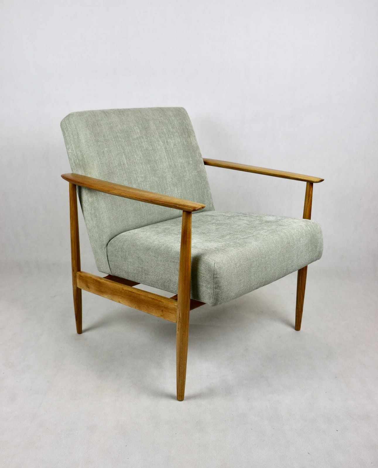 photo for sale Vintage Danish Armchair, 70s Light Green   Light Ash Wood   2 Pieces Available