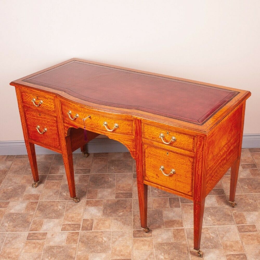 Good Quality Inlaid Satinwood Writing Desk photo vinterior