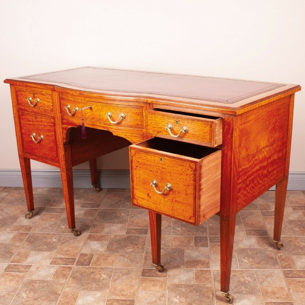 Good Quality Inlaid Satinwood Writing Desk photo buy