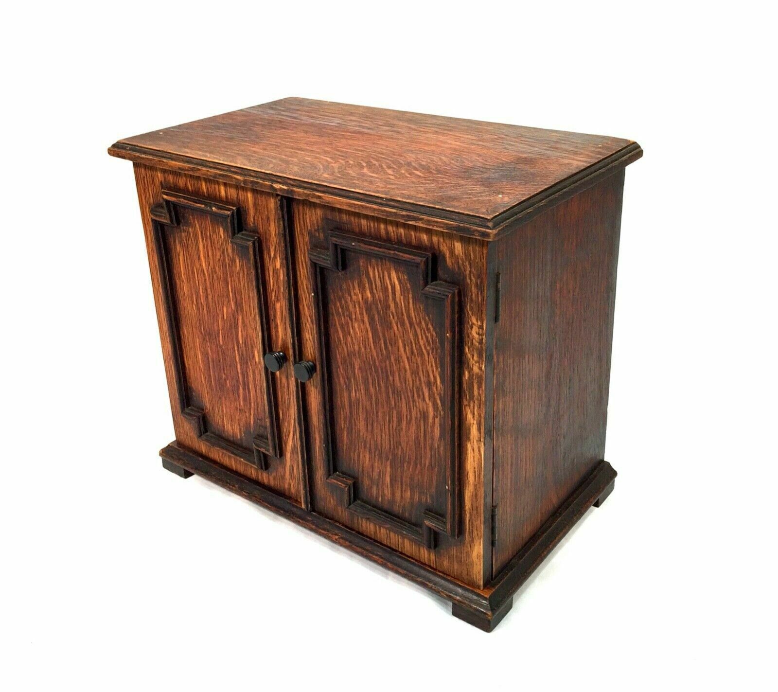 Antique Wooden Oak Desktop Letter Rack / Stationery Box / Storage Cabinet C.1920 photo furniture
