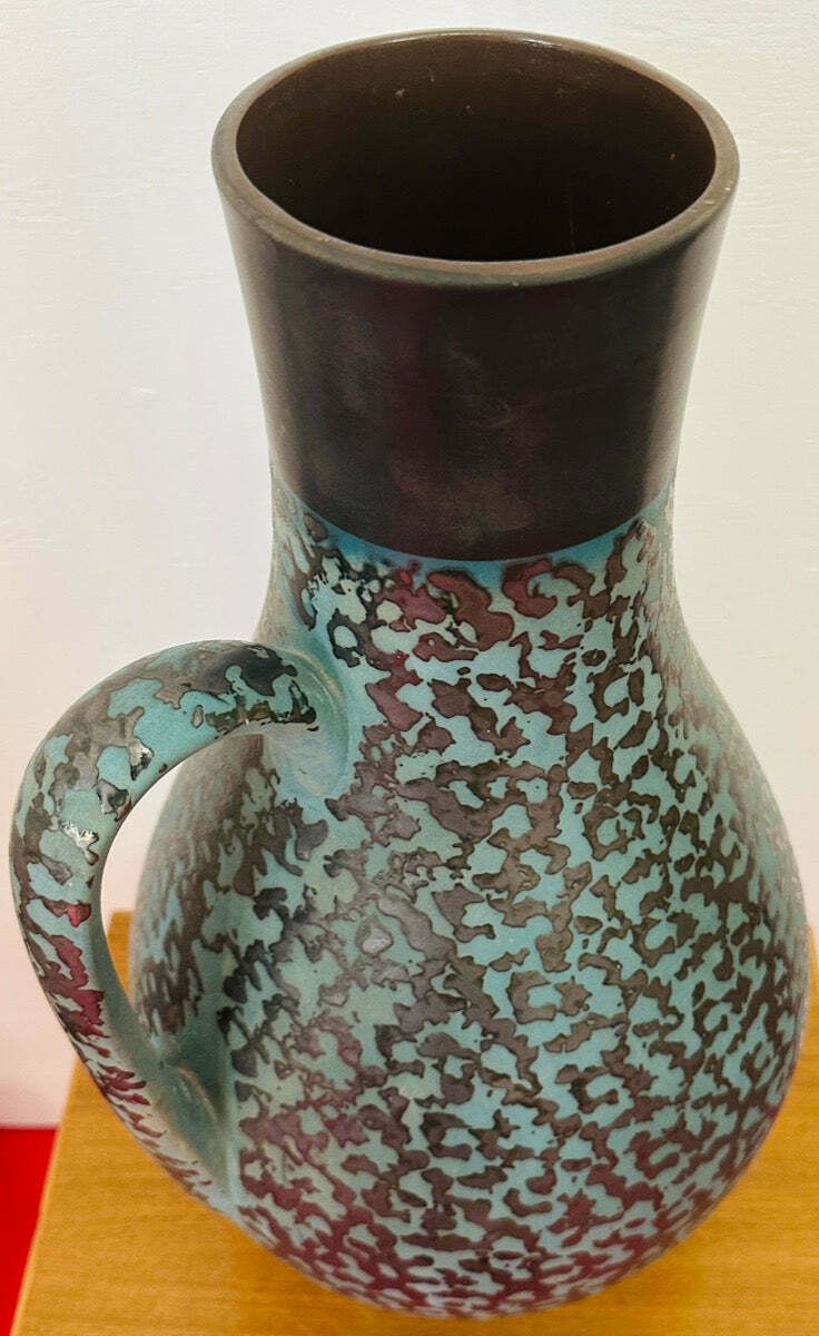 photo furniture 1970s Fat Lava German Carstens Tönnieshof Turquoise & Amoeba Dark Brown Design Jug Vase