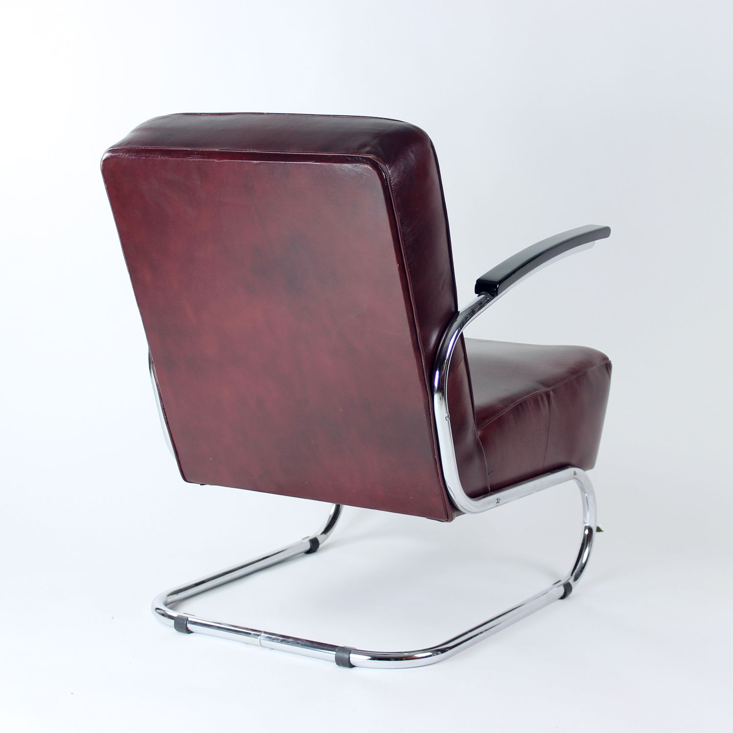 1420.0 Bauhaus Armchair In Chrome & Leather, Czechoslovakia 1930s photo