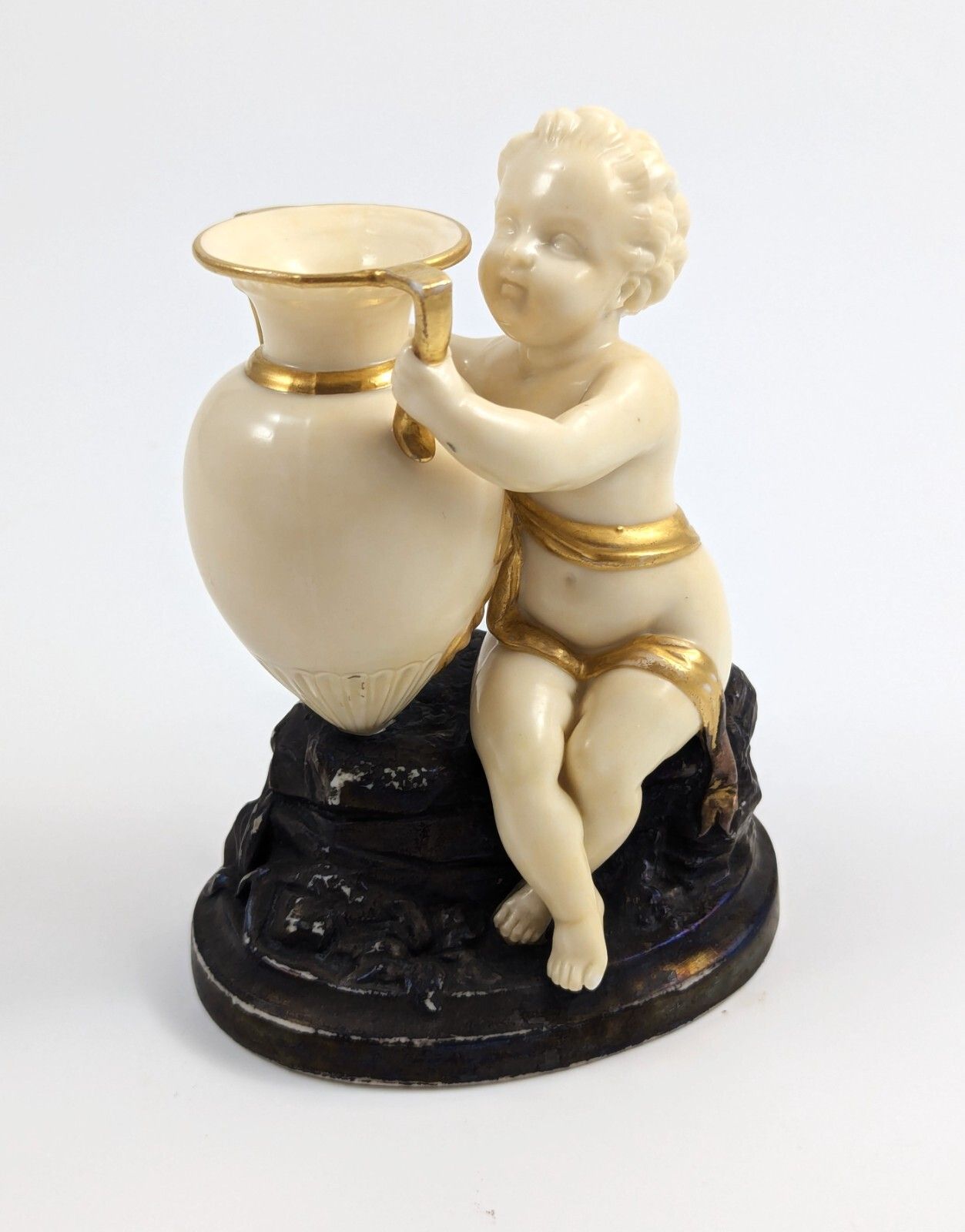 Rare Royal Worcester, Kerr & Binns Period, Figurine: Child With Amphora, 1857