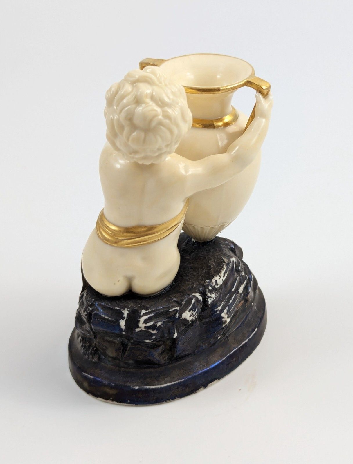 Rare Royal Worcester, Kerr & Binns Period, Figurine: Child With Amphora, 1857 photo for sale