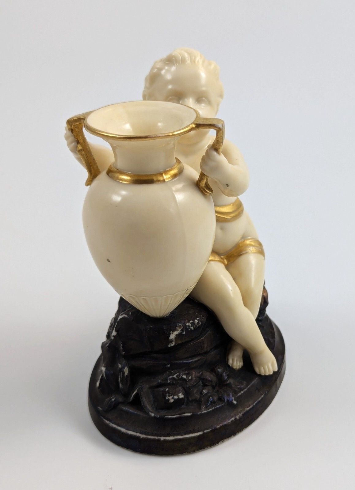 Rare Royal Worcester, Kerr & Binns Period, Figurine: Child With Amphora, 1857 photo vinterior