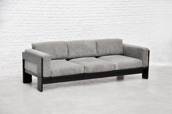 Bastiano Sofa In Gray Suede And Black Wood By Tobia Scarpa For Gavina, 1960s photo furniture