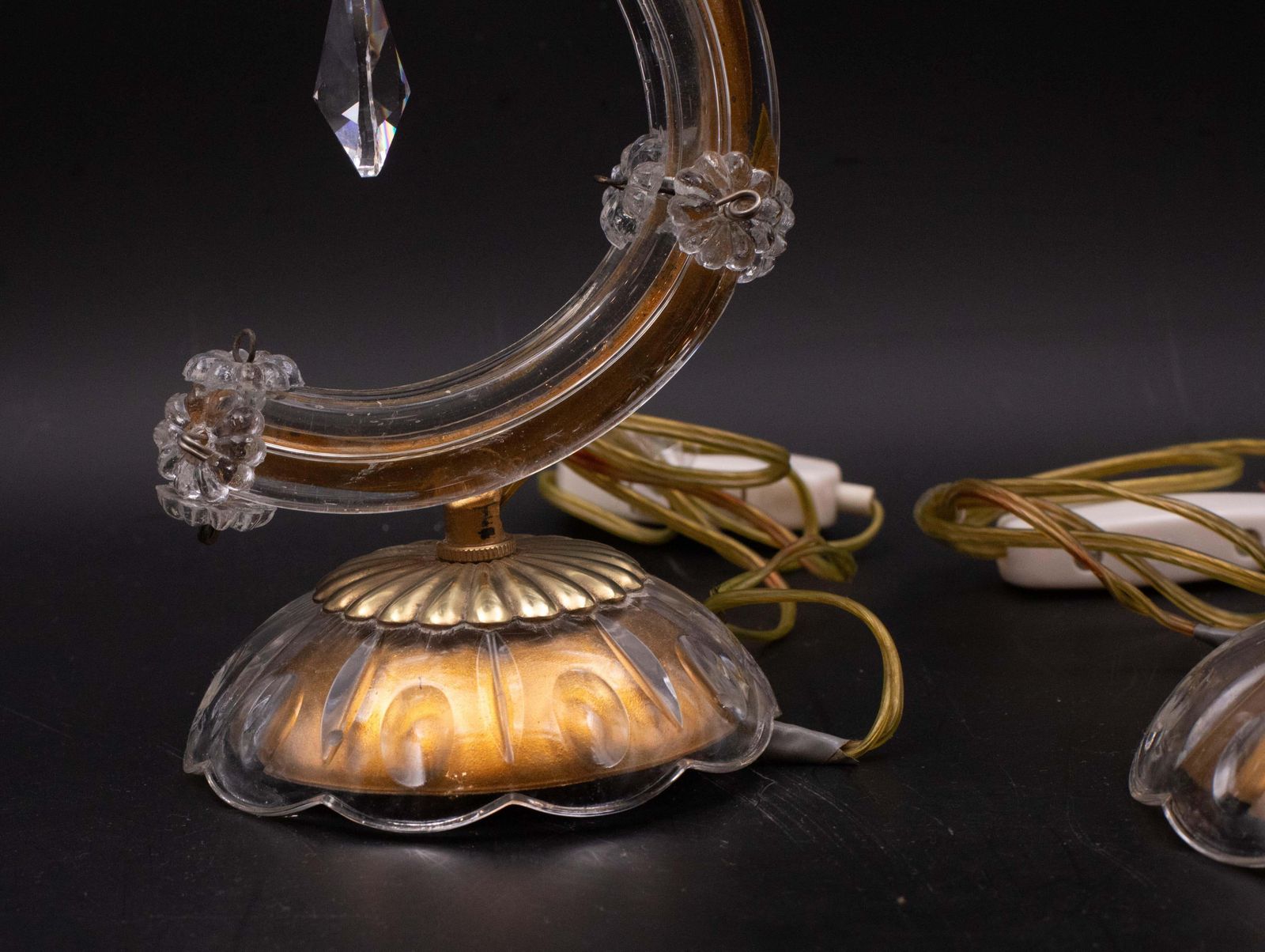 Set Of 2 Maria Theresa Style Crystal Glass Table Lamp photo 689.0