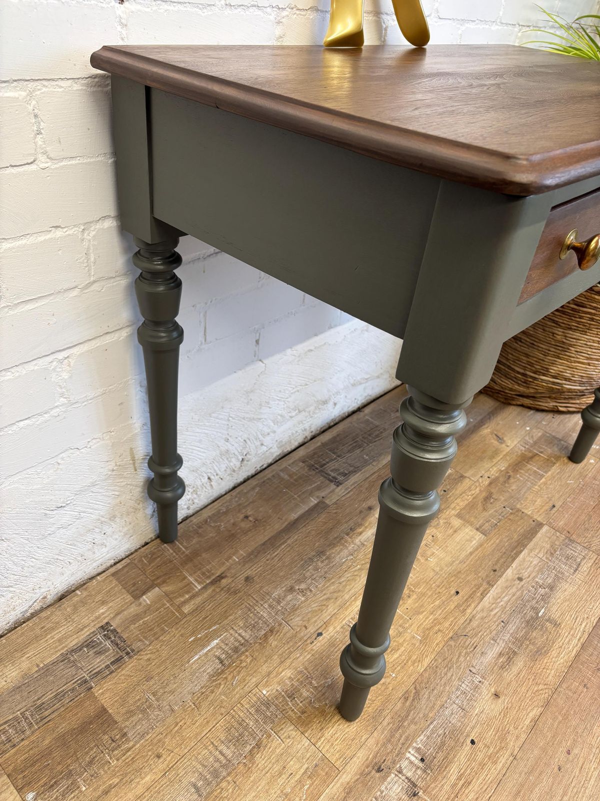 Vintage Console Table Painted Grey photo 395.0