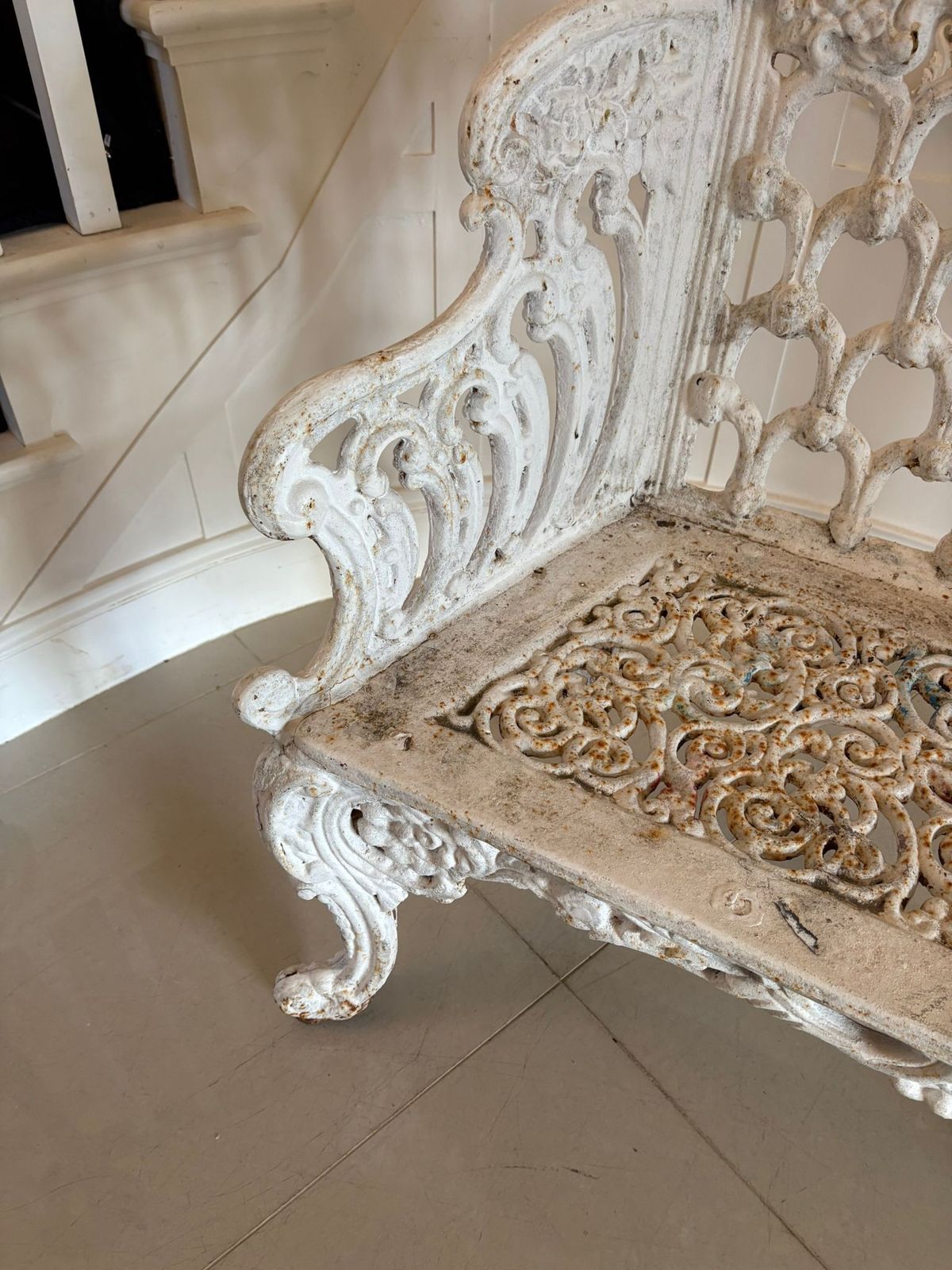 Superb Quality Antique 19th Century Ornate Cast Iron Garden Seat photo 4595.0