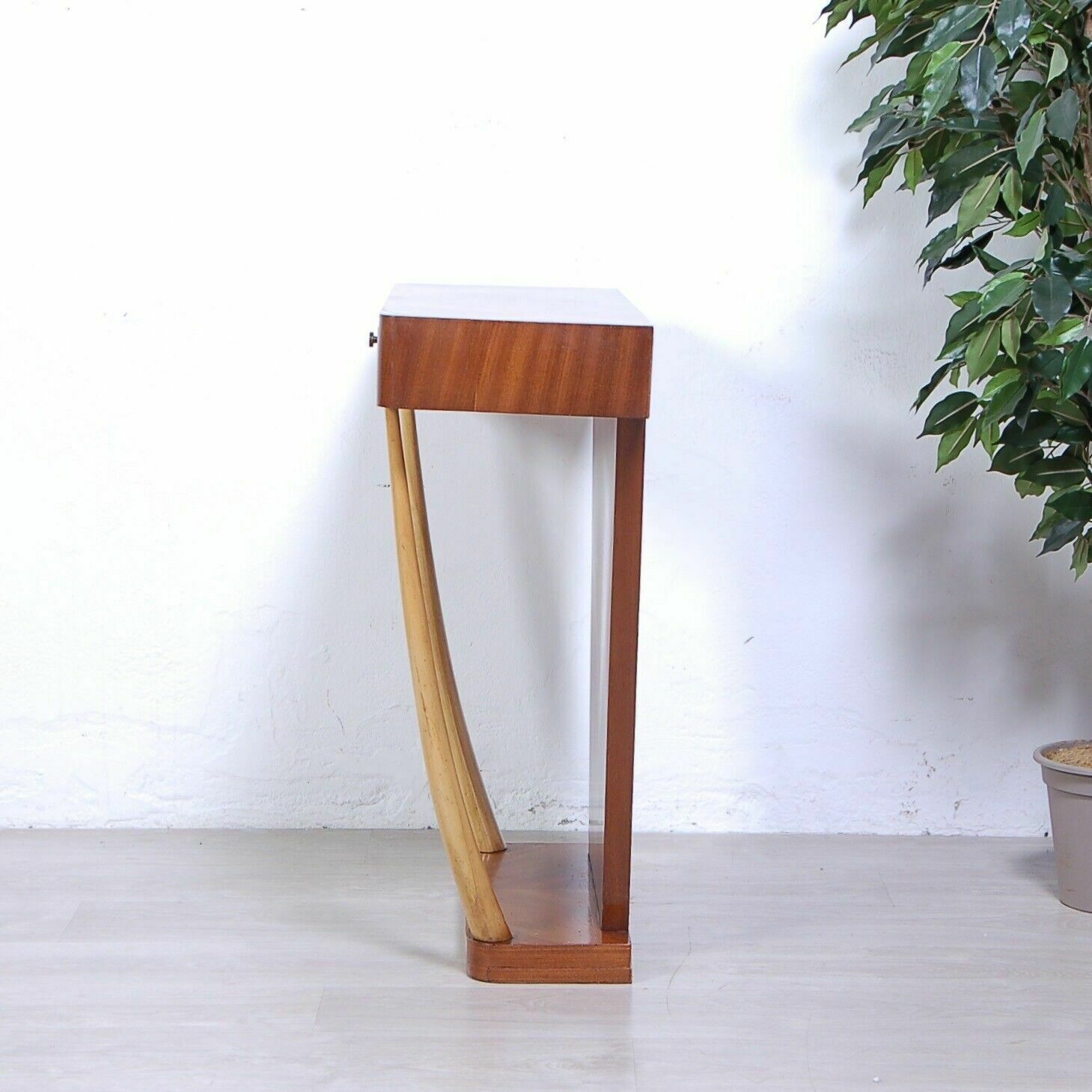 Vintage Wooden Console Table 1950s Design Paolo Buffa Modern Style photo vinterior