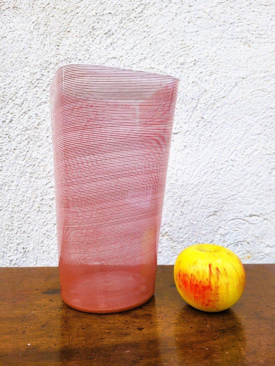 Barovier & Toso, Glass Vase With Filigree, 20th Century photo furniture