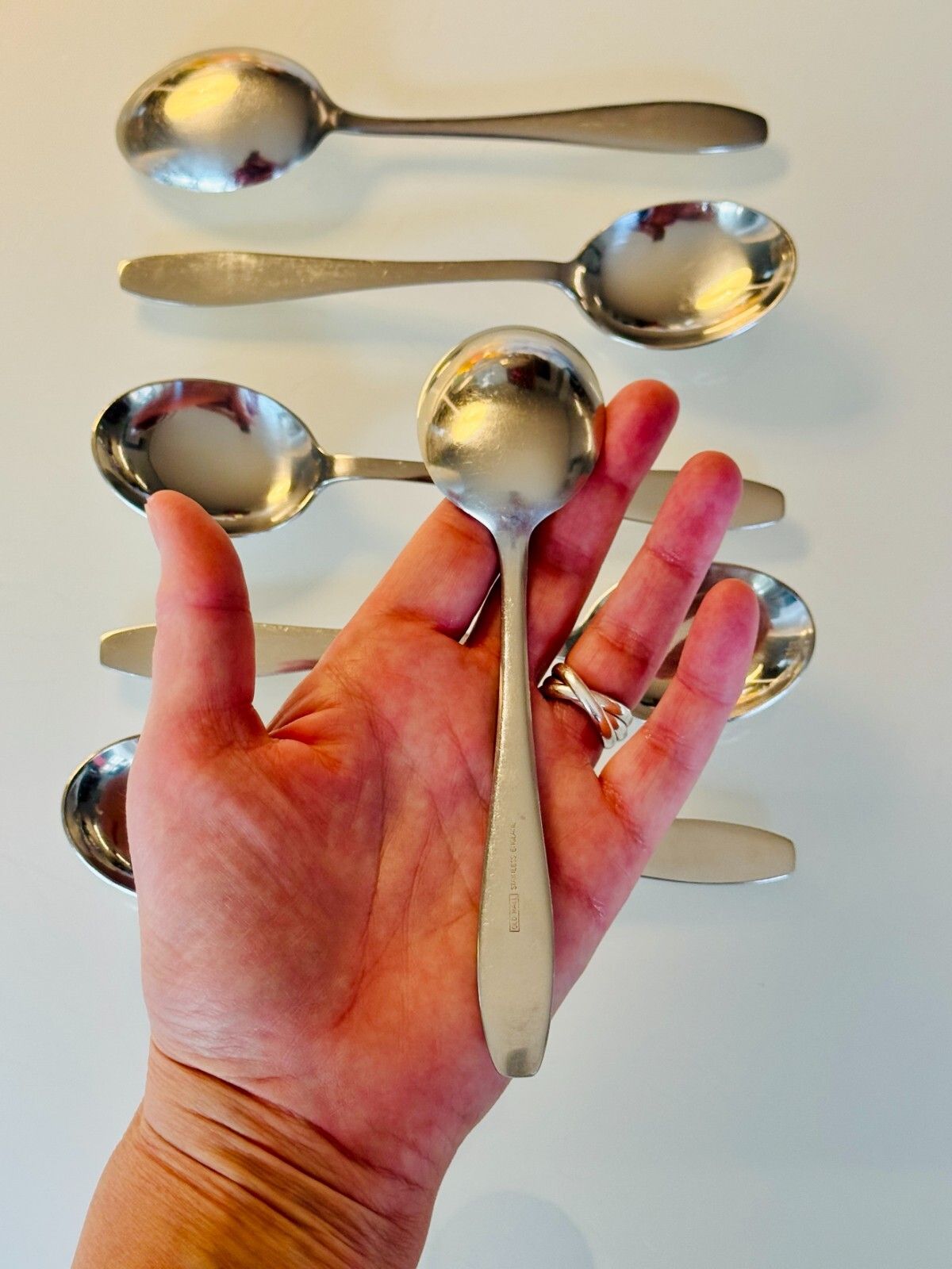 photo furniture Set Of 6 Old Hall Campden Dessert Spoons, 17.5cm, Unboxed